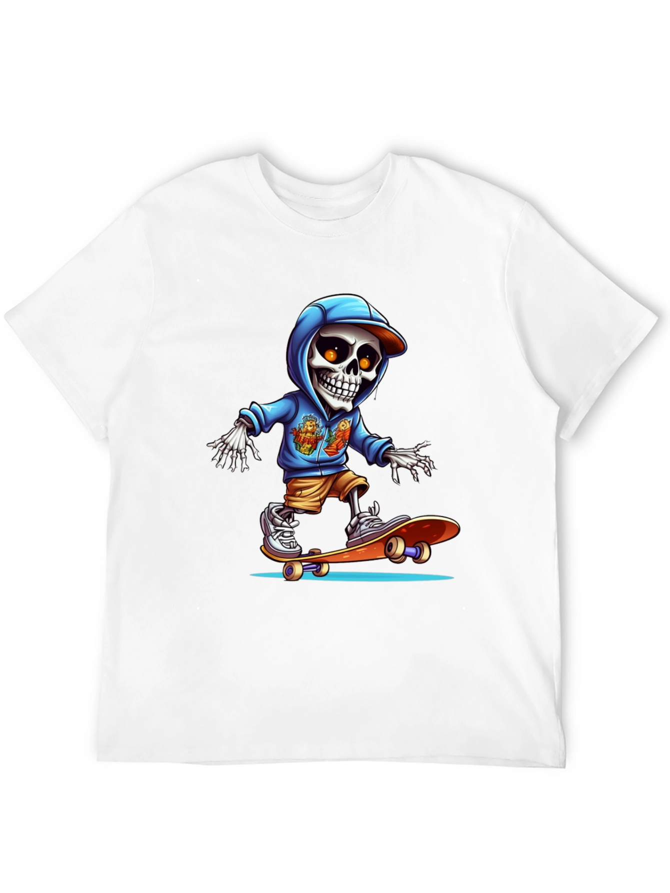 Skateboarding Skeleton Graphic Tee - Cool & Edgy Design
