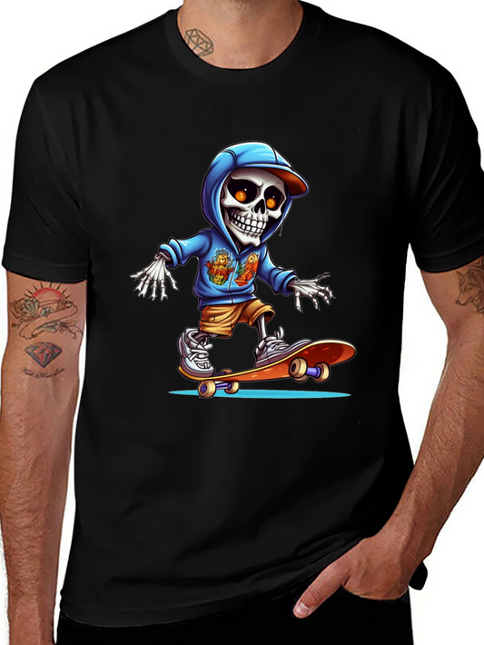 Skateboarding Skeleton Graphic Tee - Cool & Edgy Design