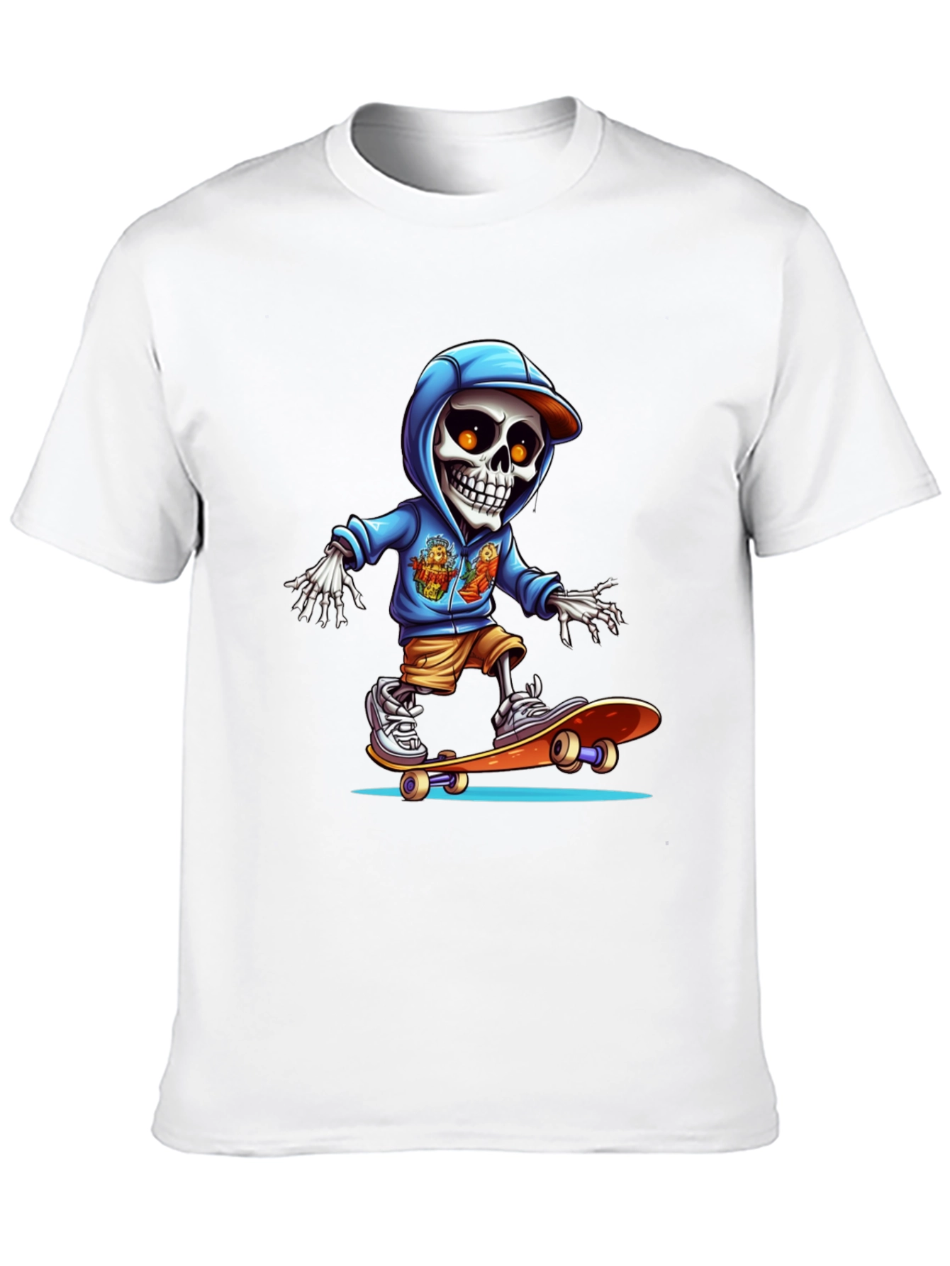 Skateboarding Skeleton Graphic Tee - Cool & Edgy Design