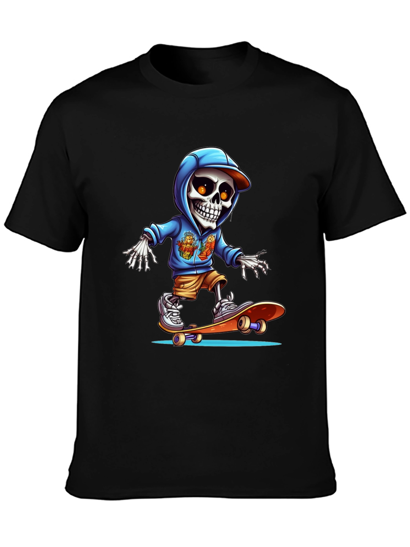Skateboarding Skeleton Graphic Tee - Cool & Edgy Design