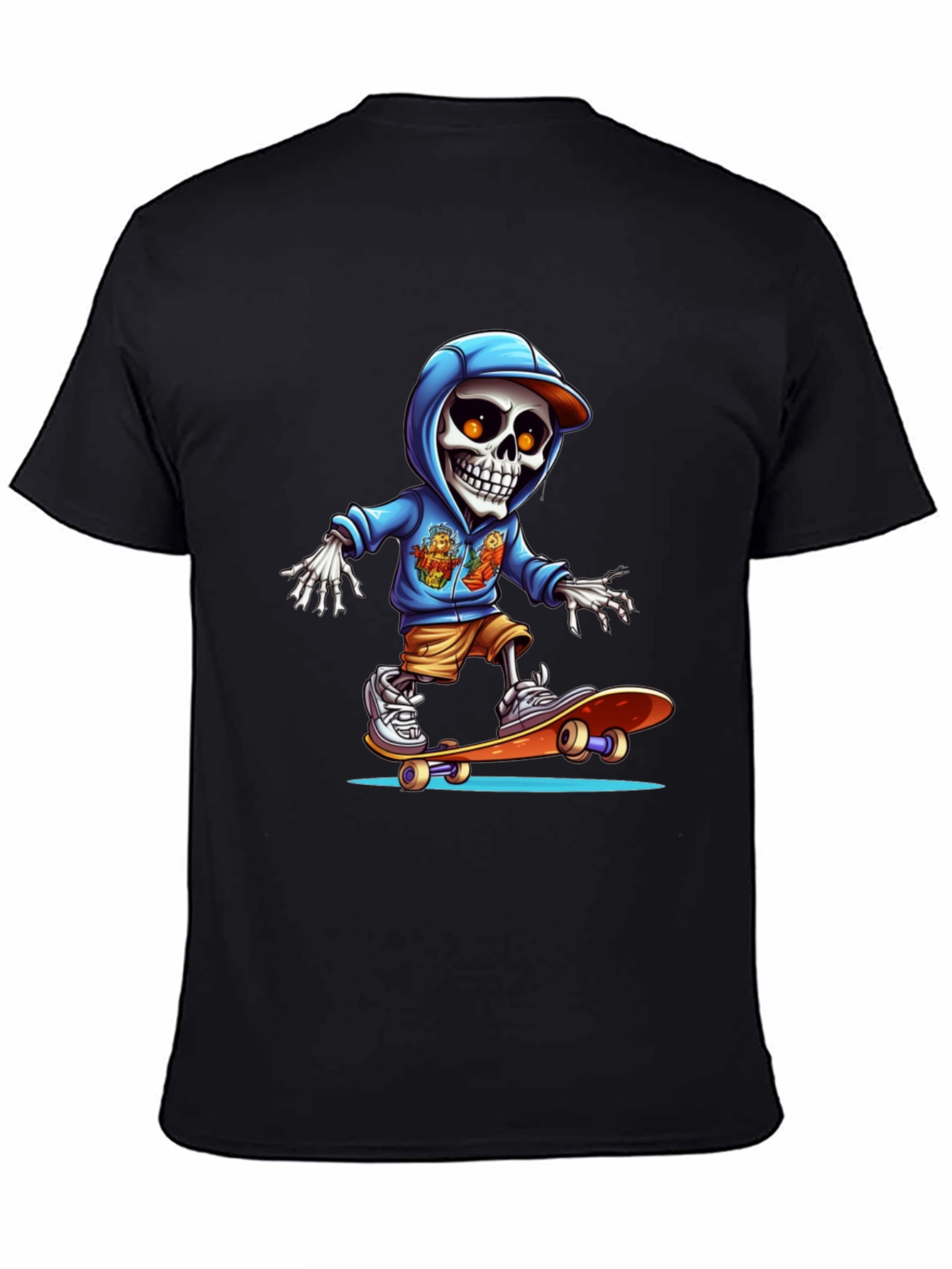 Skateboarding Skeleton Graphic Tee - Cool & Edgy Design