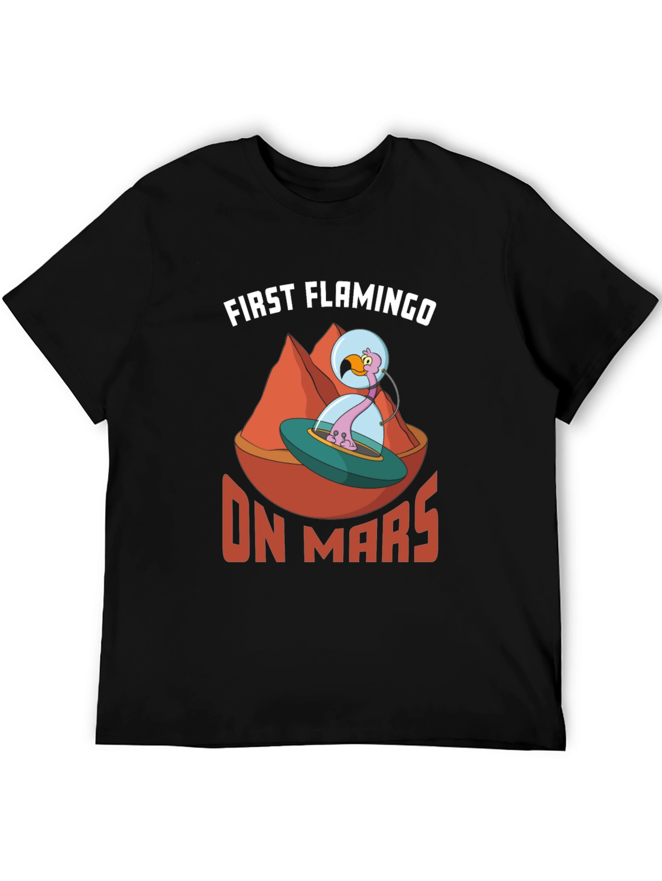 First Flamingo On Mars Graphic T-Shirt