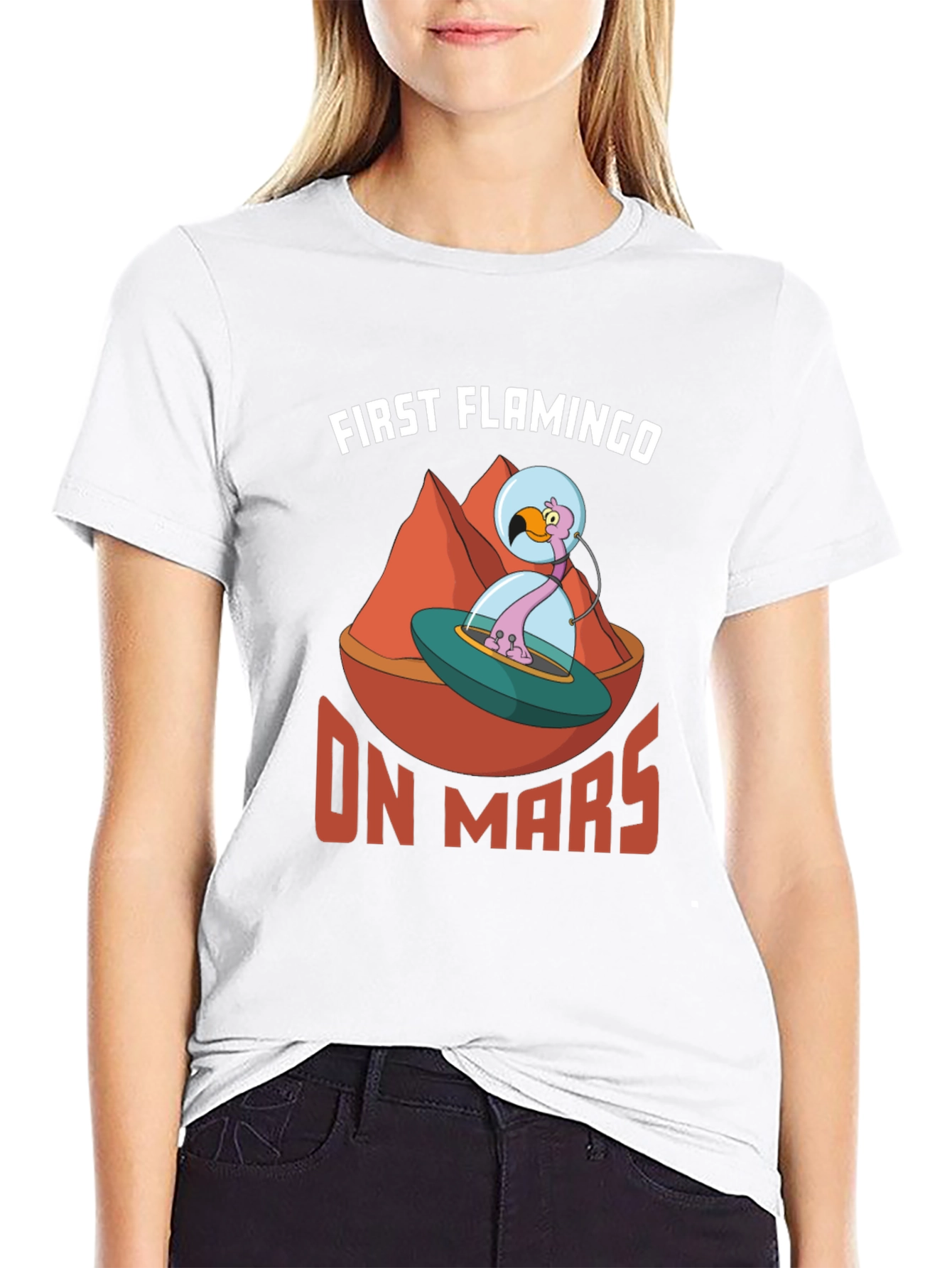 First Flamingo On Mars Graphic T-Shirt