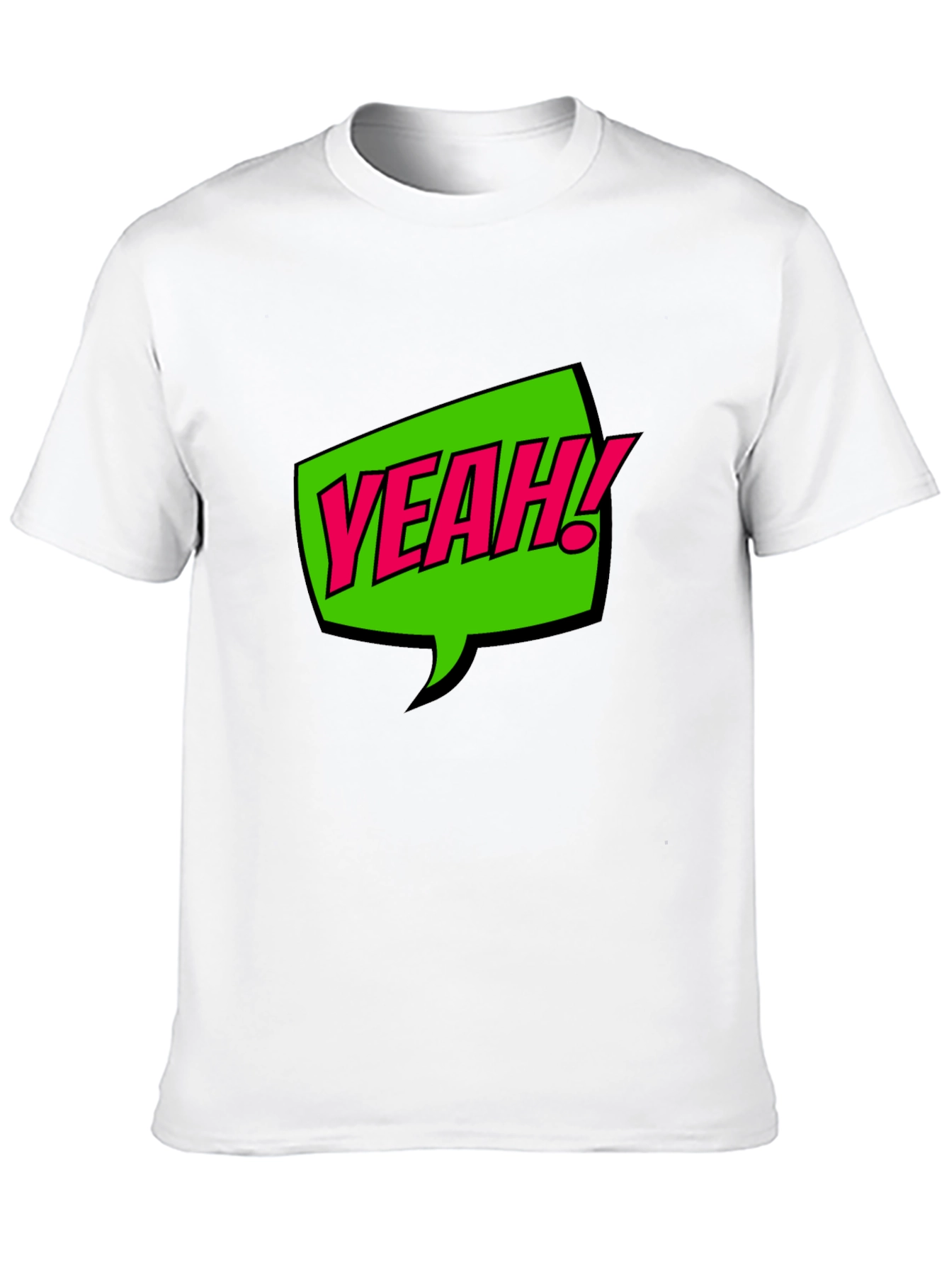 YEAH! Graphic Print Crew Neck T-Shirt - Black