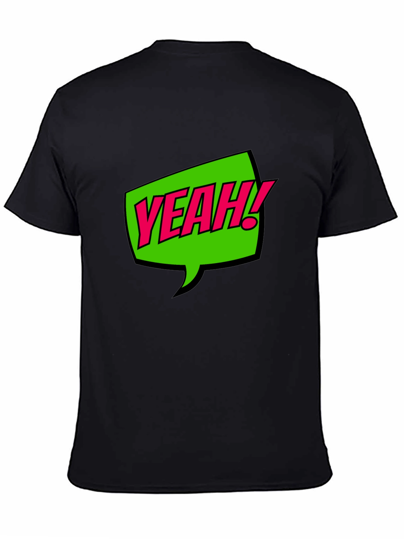YEAH! Graphic Print Crew Neck T-Shirt - Black