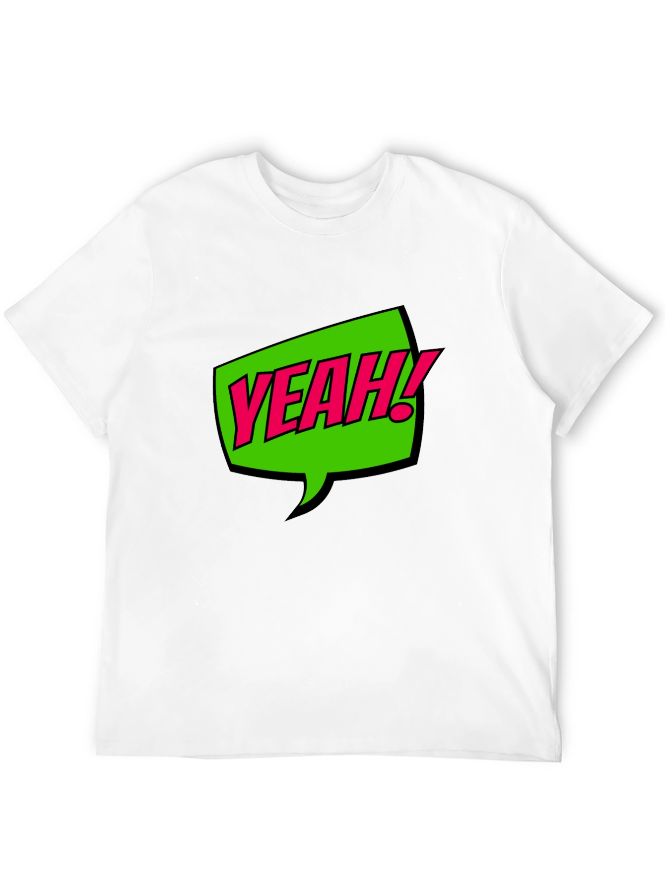 YEAH! Graphic Print Crew Neck T-Shirt - Black