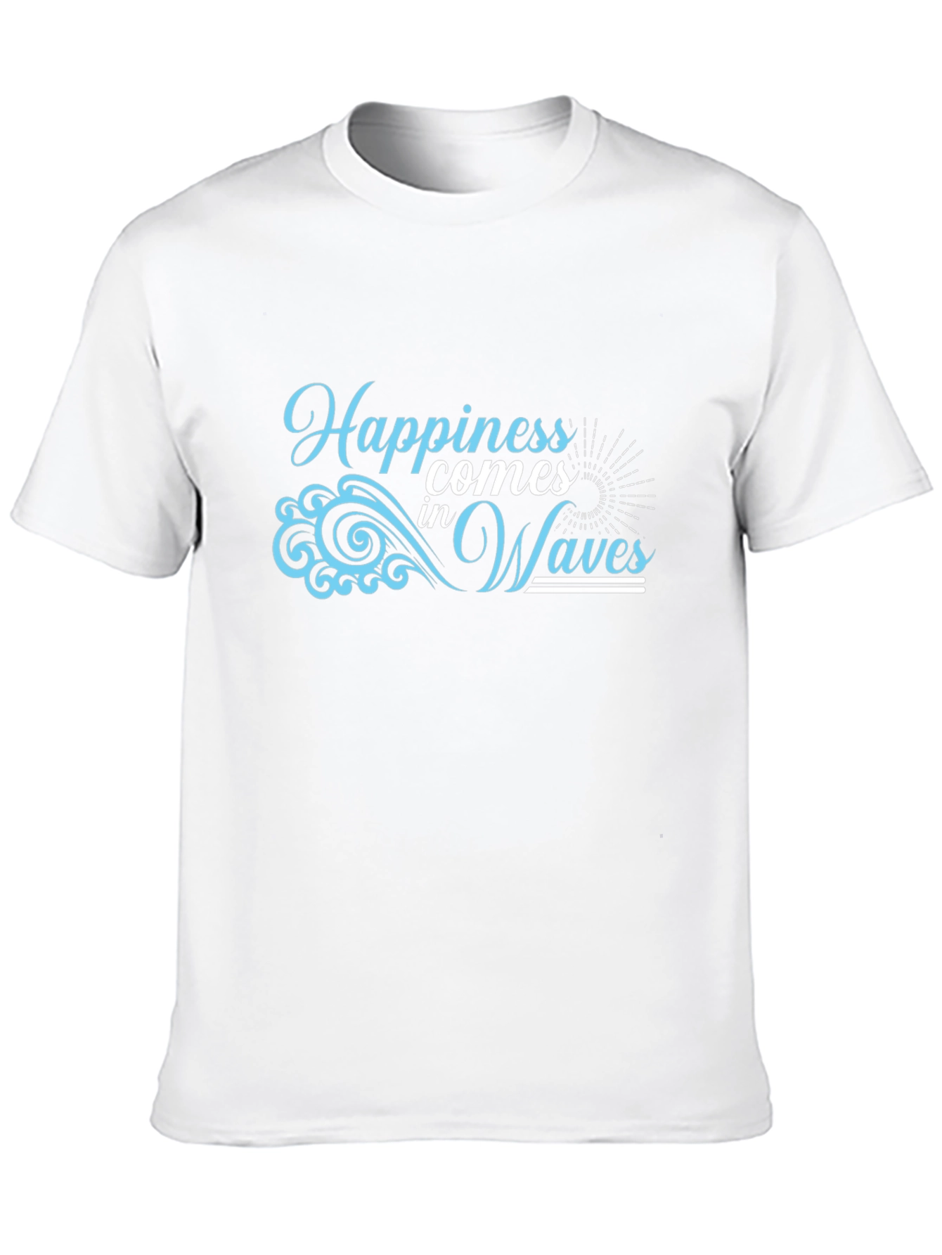 Happiness Comes in Waves Black T-Shirt