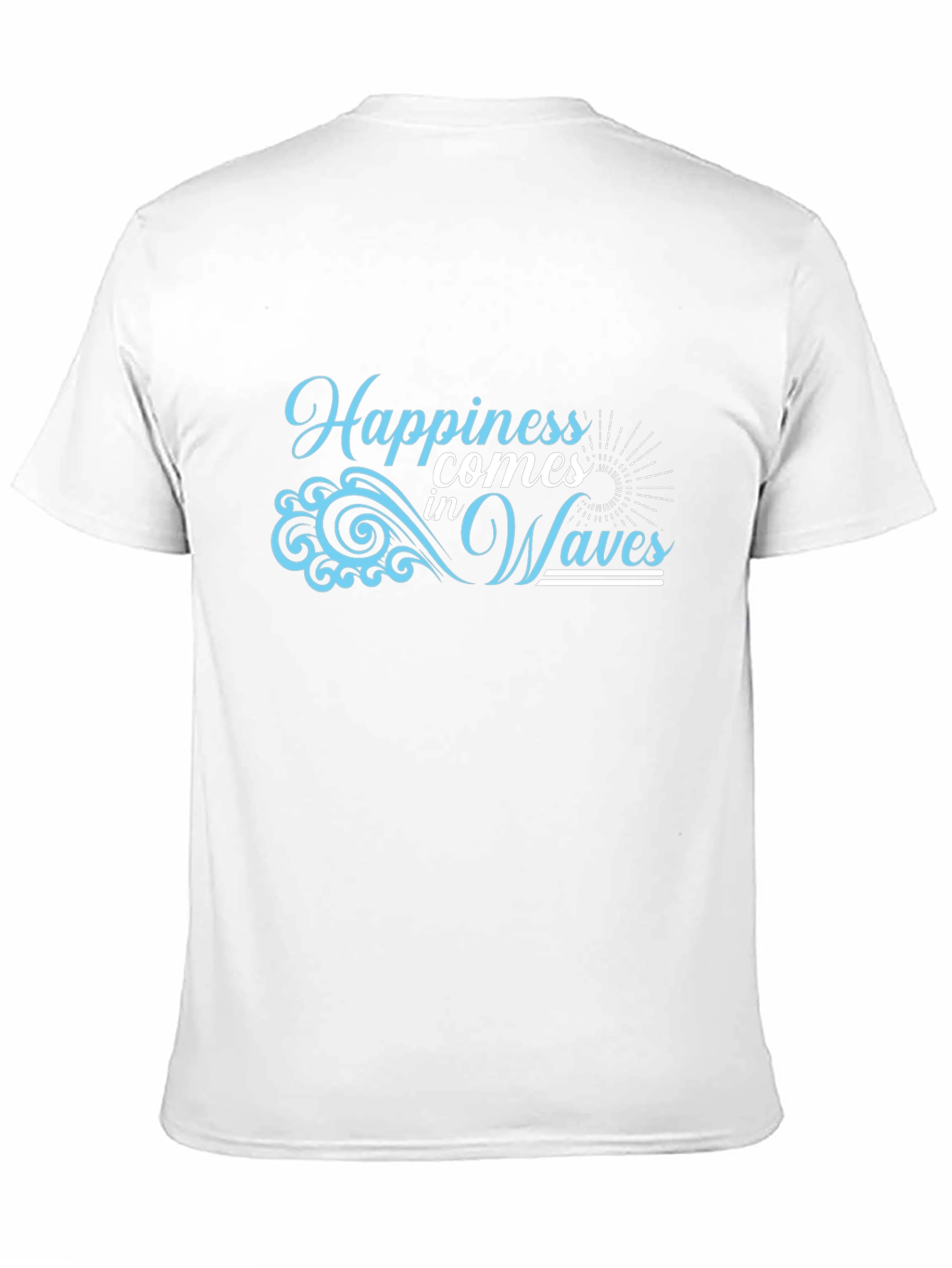 Happiness Comes in Waves Black T-Shirt