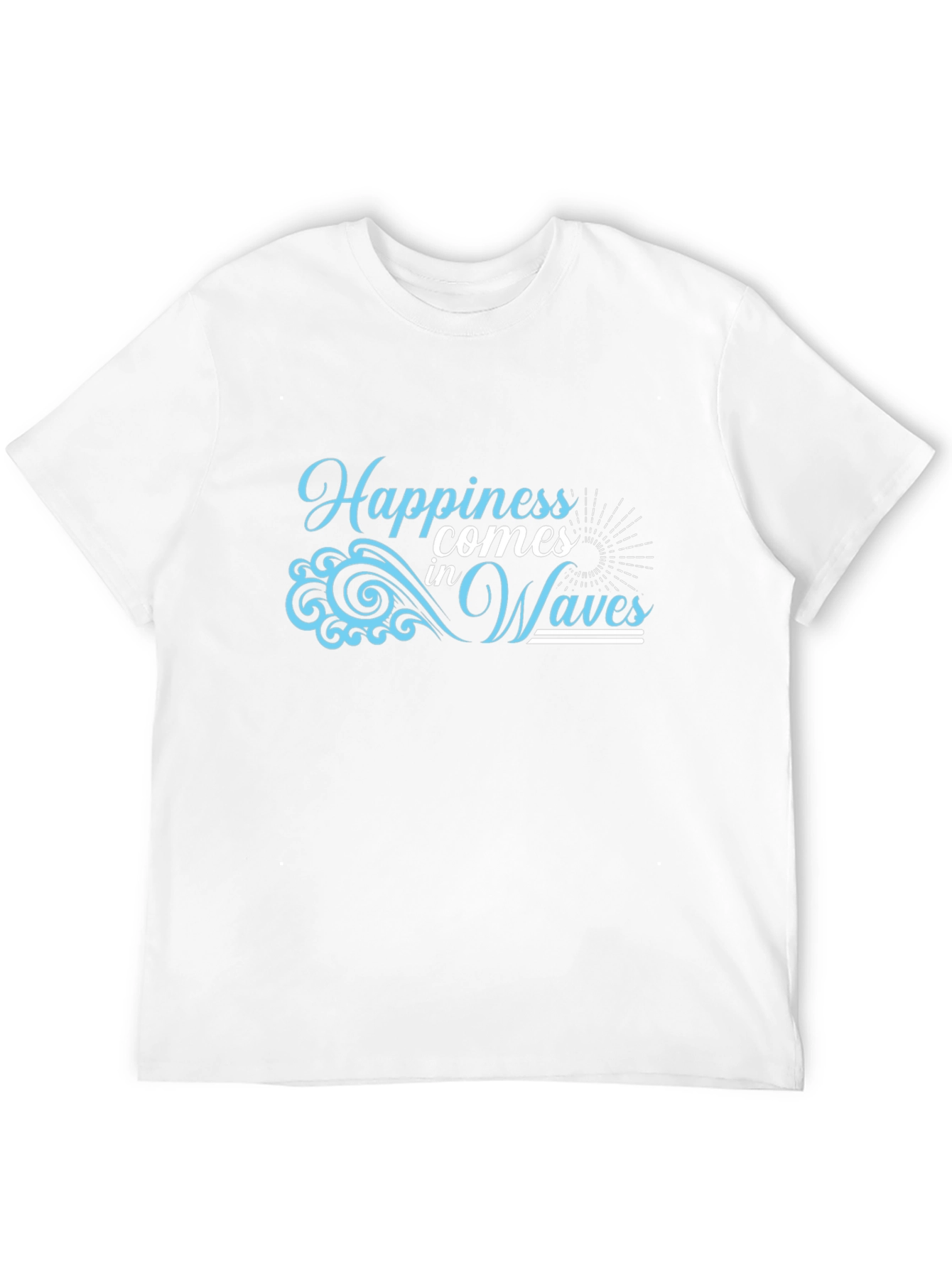 Happiness Comes in Waves Black T-Shirt