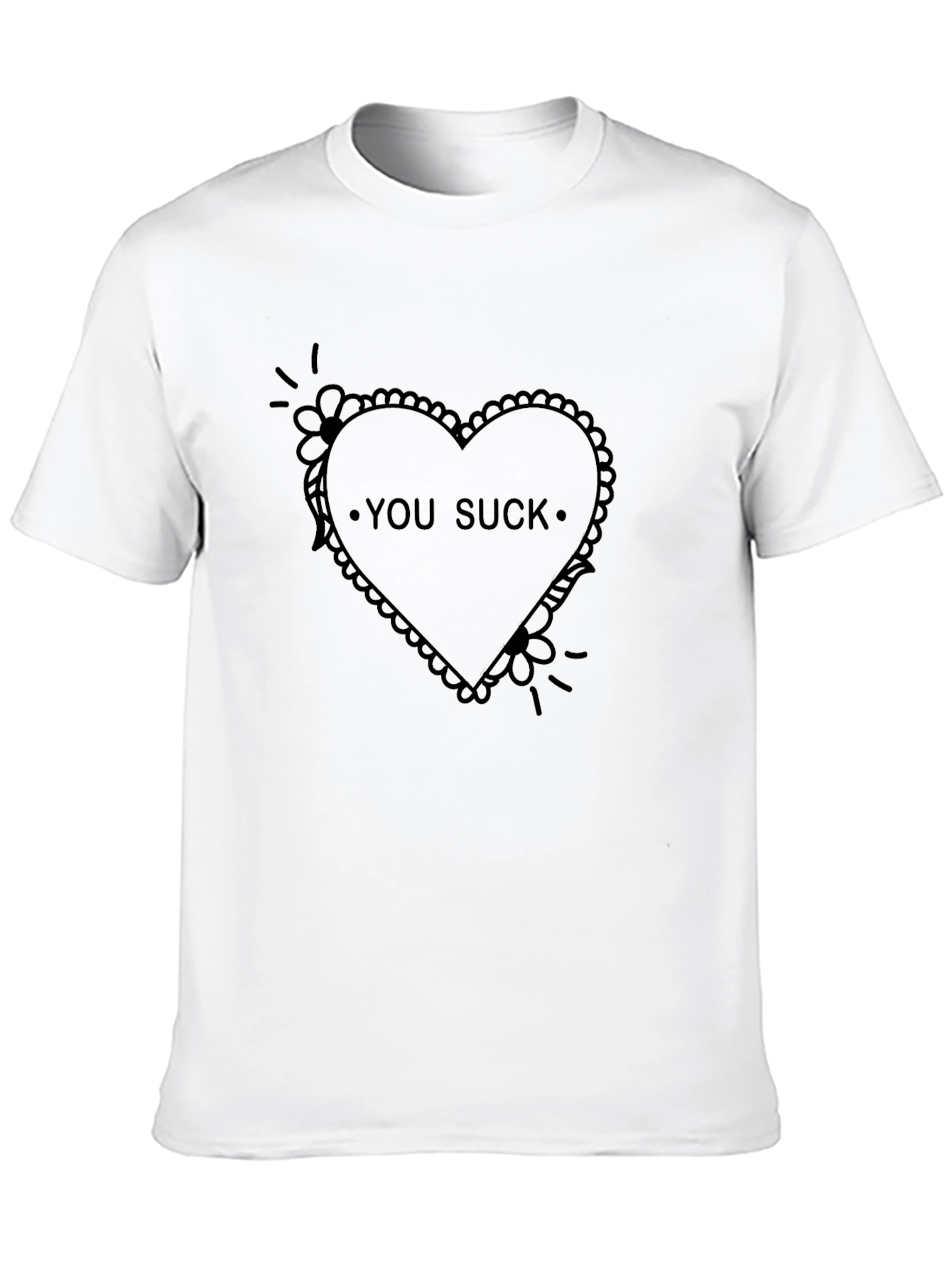 You Suck Heart Graphic T-Shirt - Edgy Unisex Tee