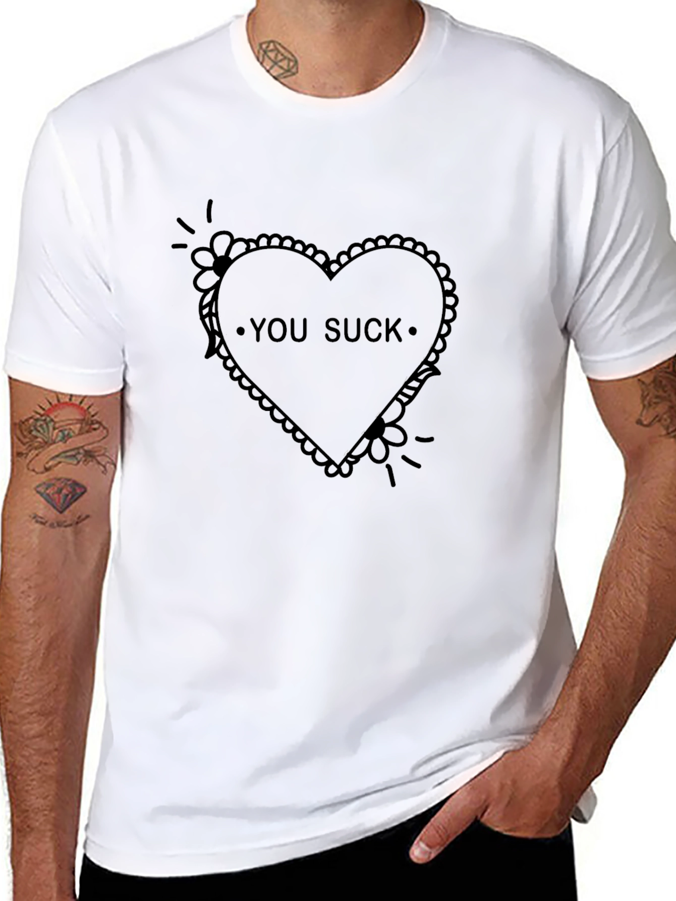 You Suck Heart Graphic T-Shirt - Edgy Unisex Tee
