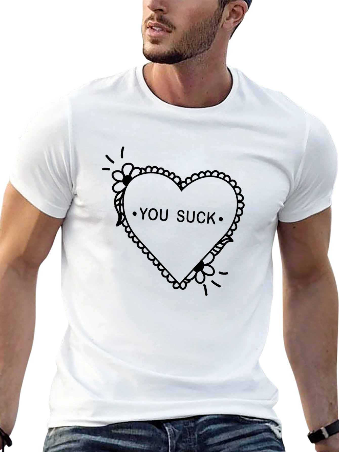 You Suck Heart Graphic T-Shirt - Edgy Unisex Tee