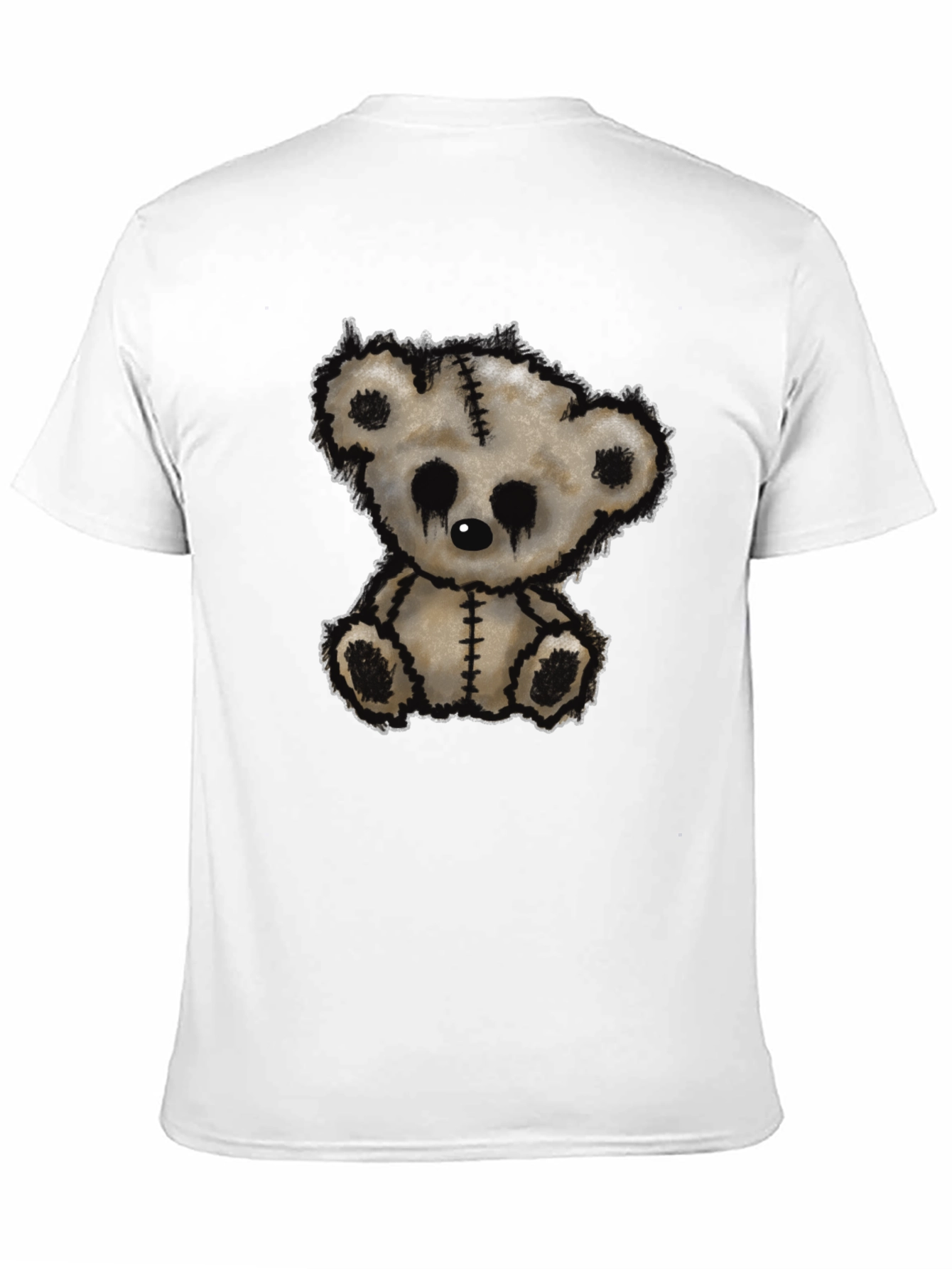 Emo Bear Graphic T-Shirt - Black