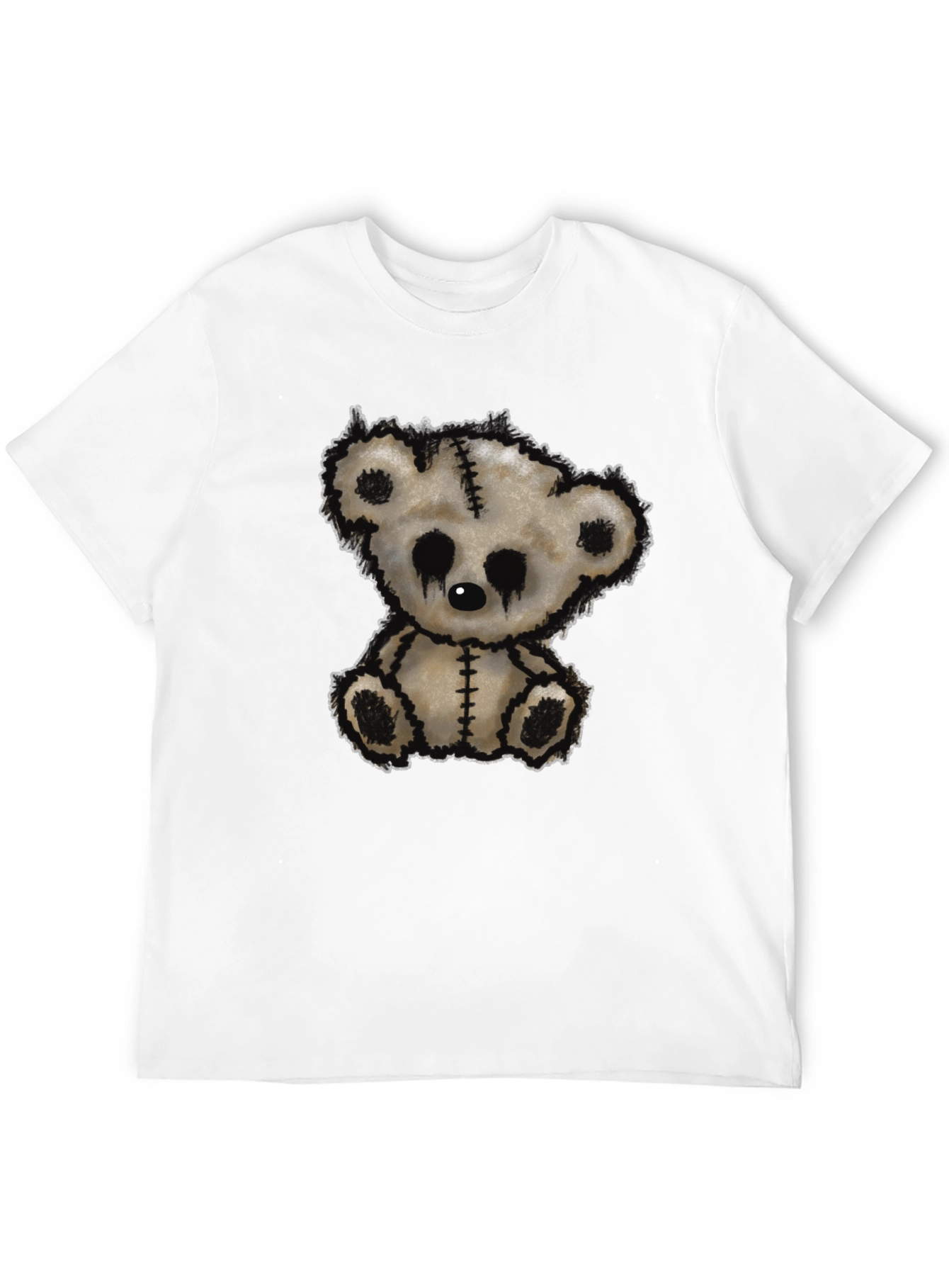 Emo Bear Graphic T-Shirt - Black
