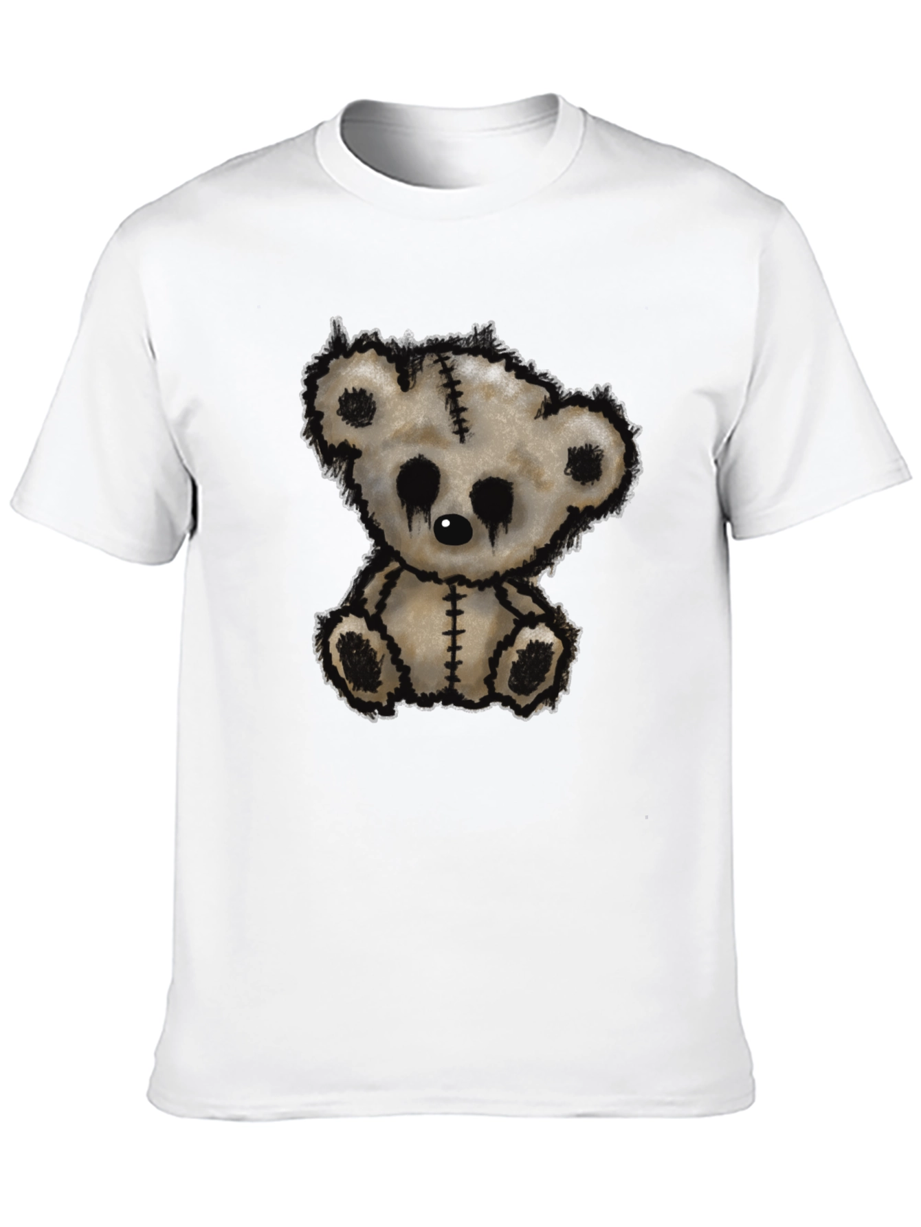 Emo Bear Graphic T-Shirt - Black