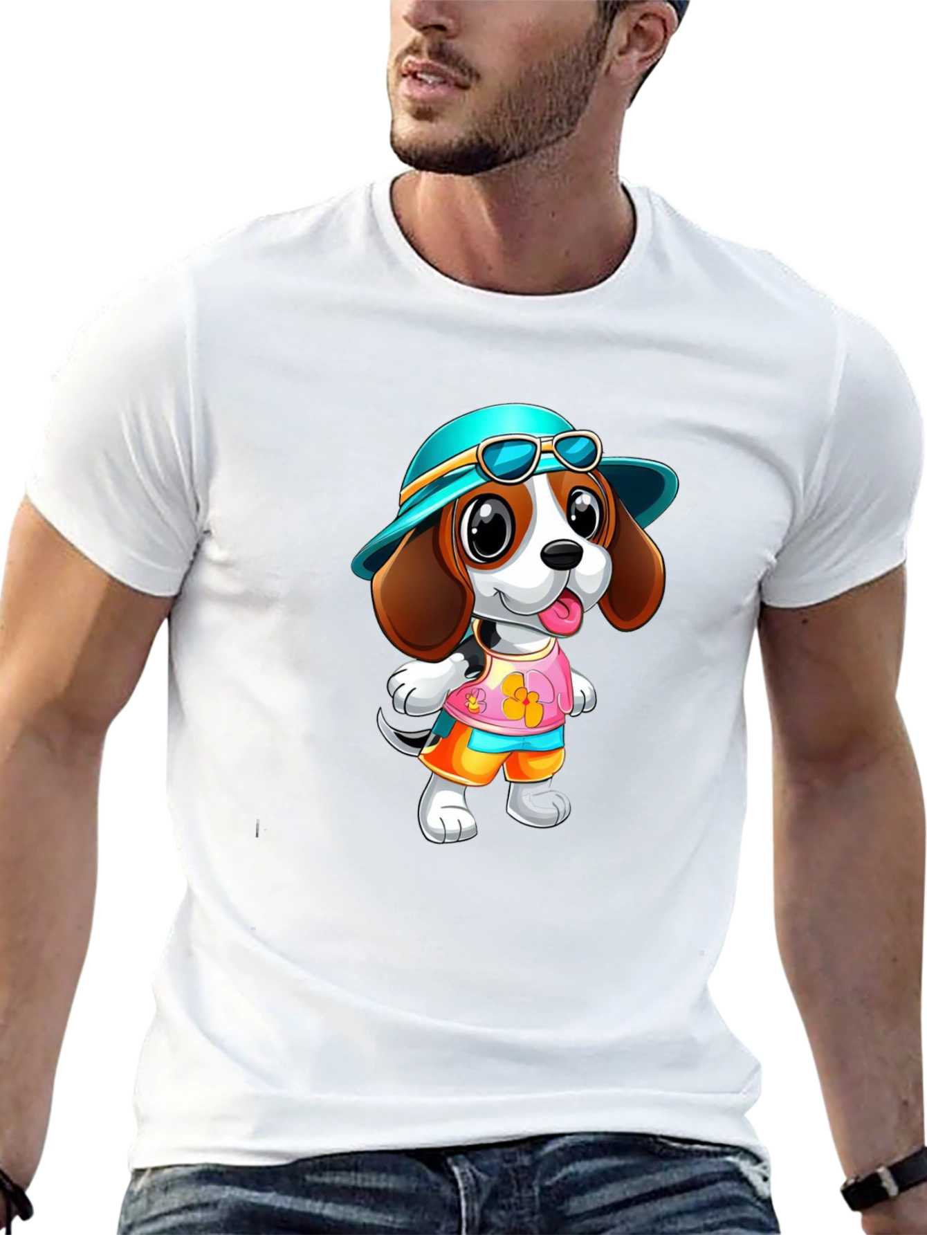 Cartoon Dog T-Shirt - Cute Pet Graphic Tee