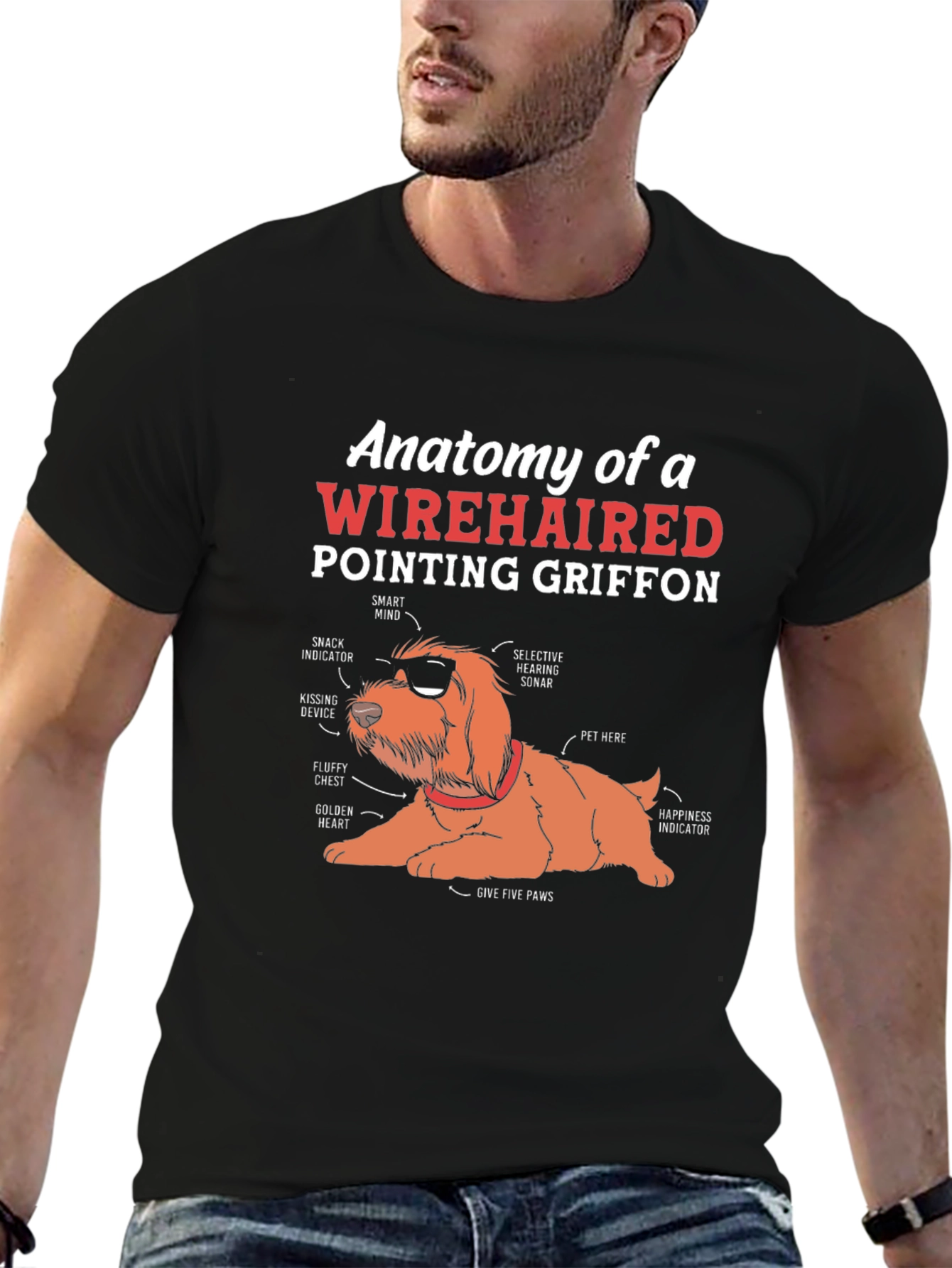 Wirehaired Pointing Griffon Anatomy T-Shirt