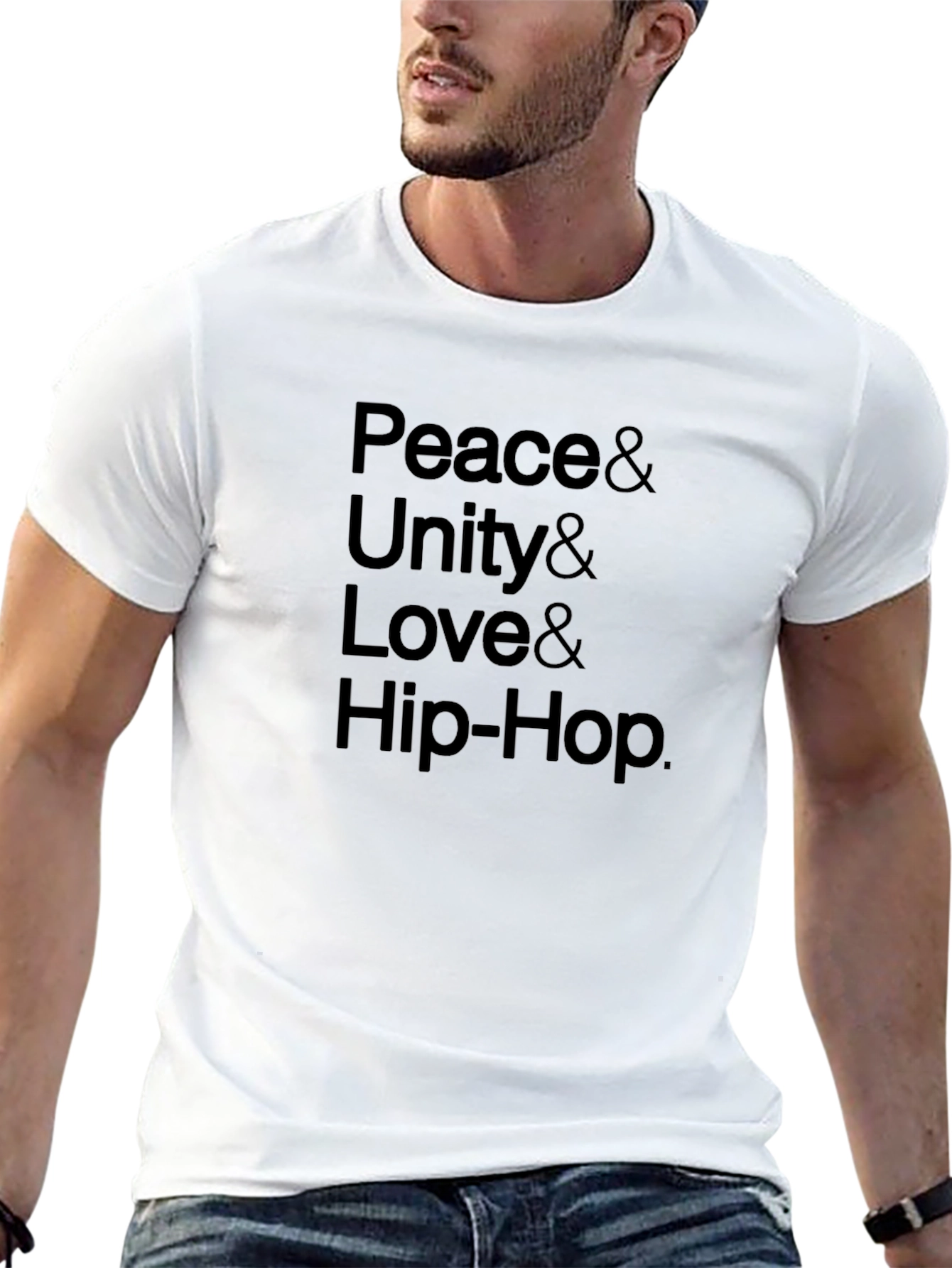 Peace Unity Love & Hip-Hop Black Graphic T-Shirt