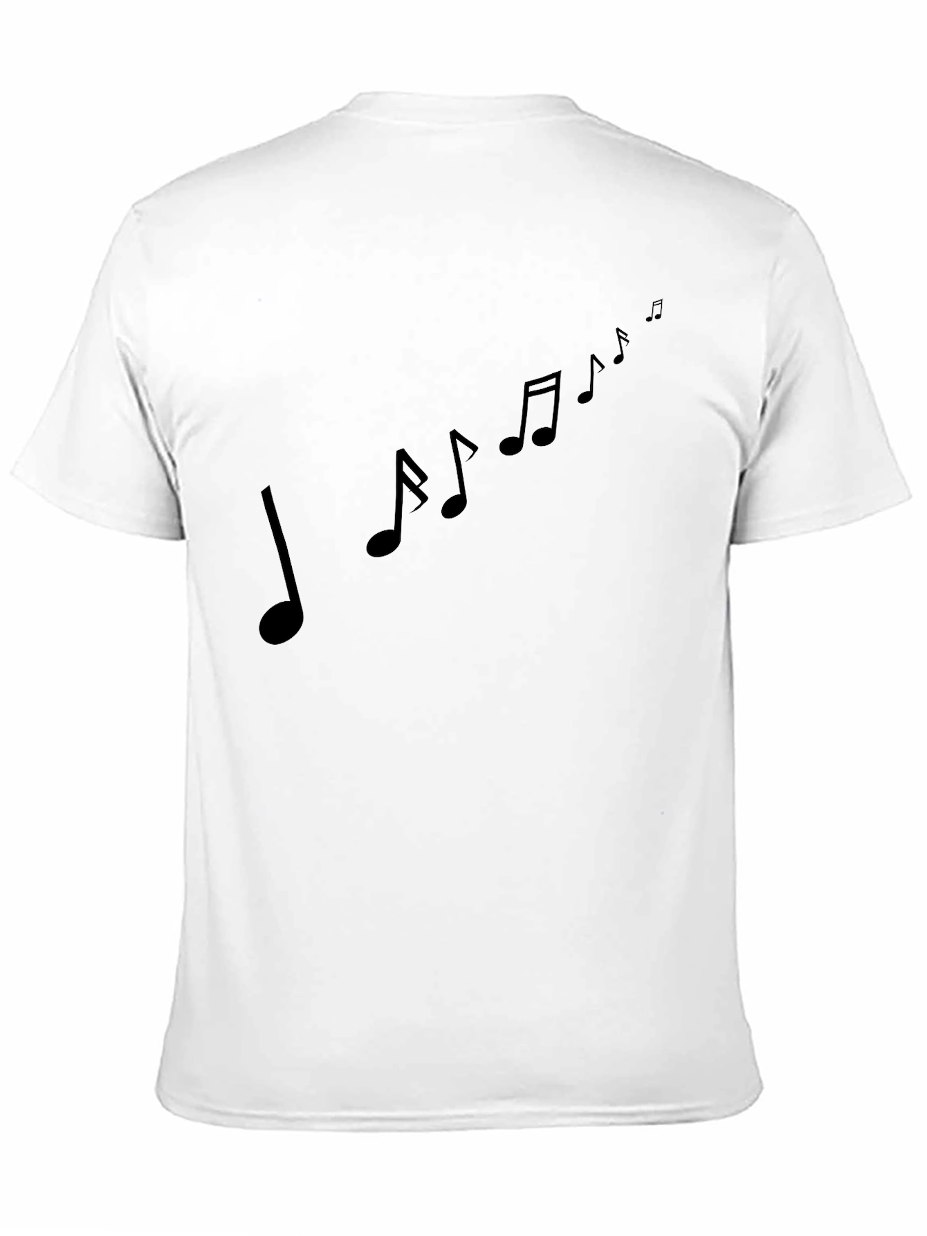 Music Notes Graphic Tee - Stylish Black Cotton T-Shirt