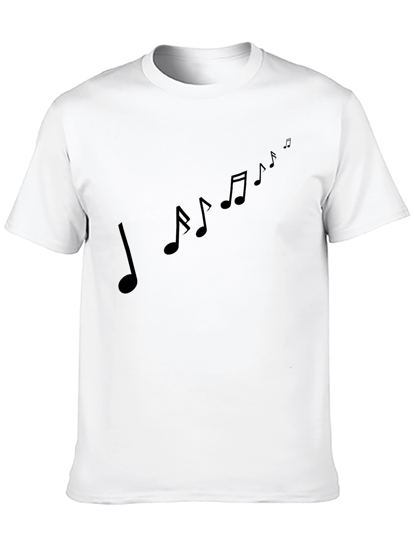 Music Notes Graphic Tee - Stylish Black Cotton T-Shirt