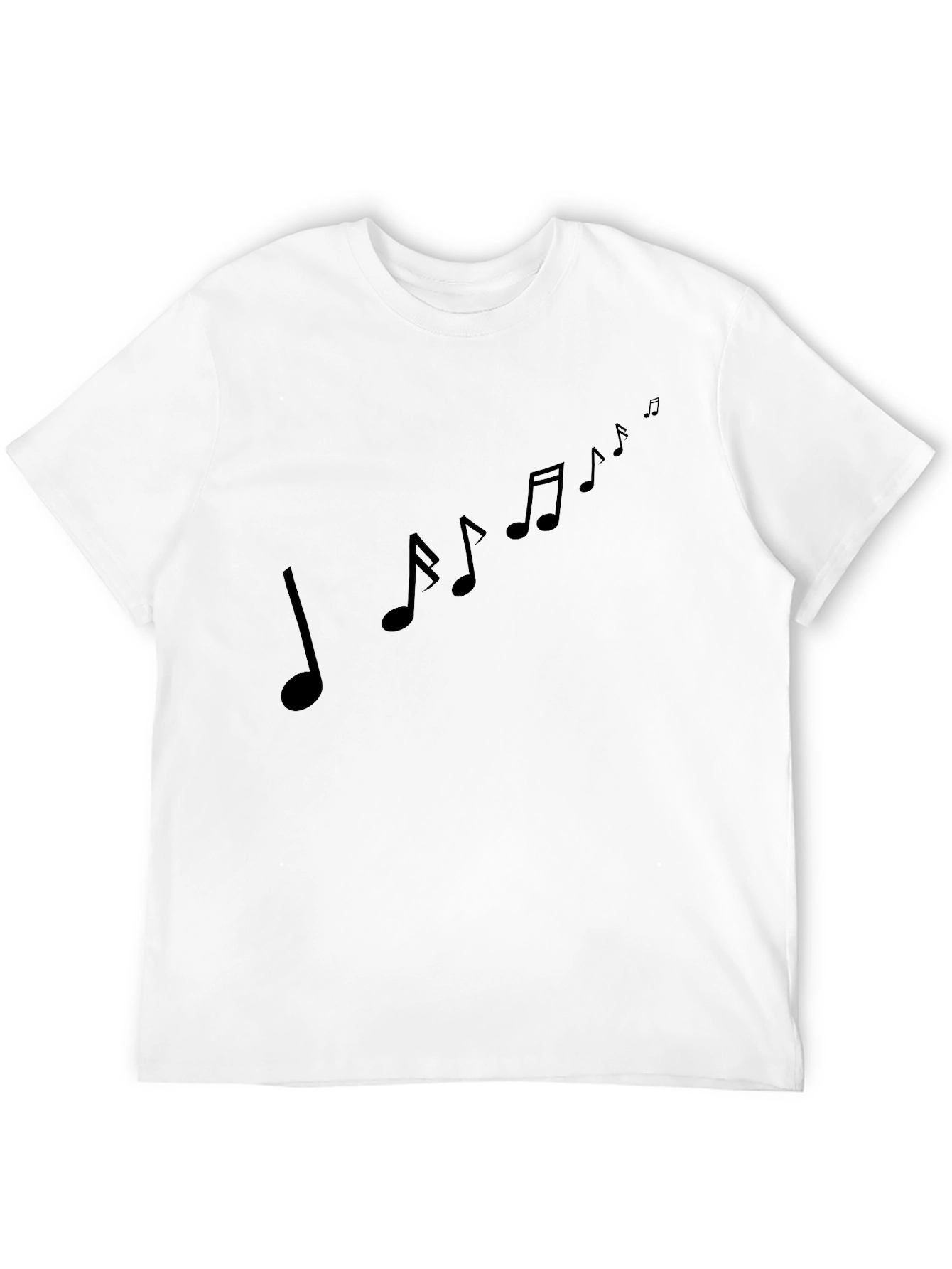 Music Notes Graphic Tee - Stylish Black Cotton T-Shirt