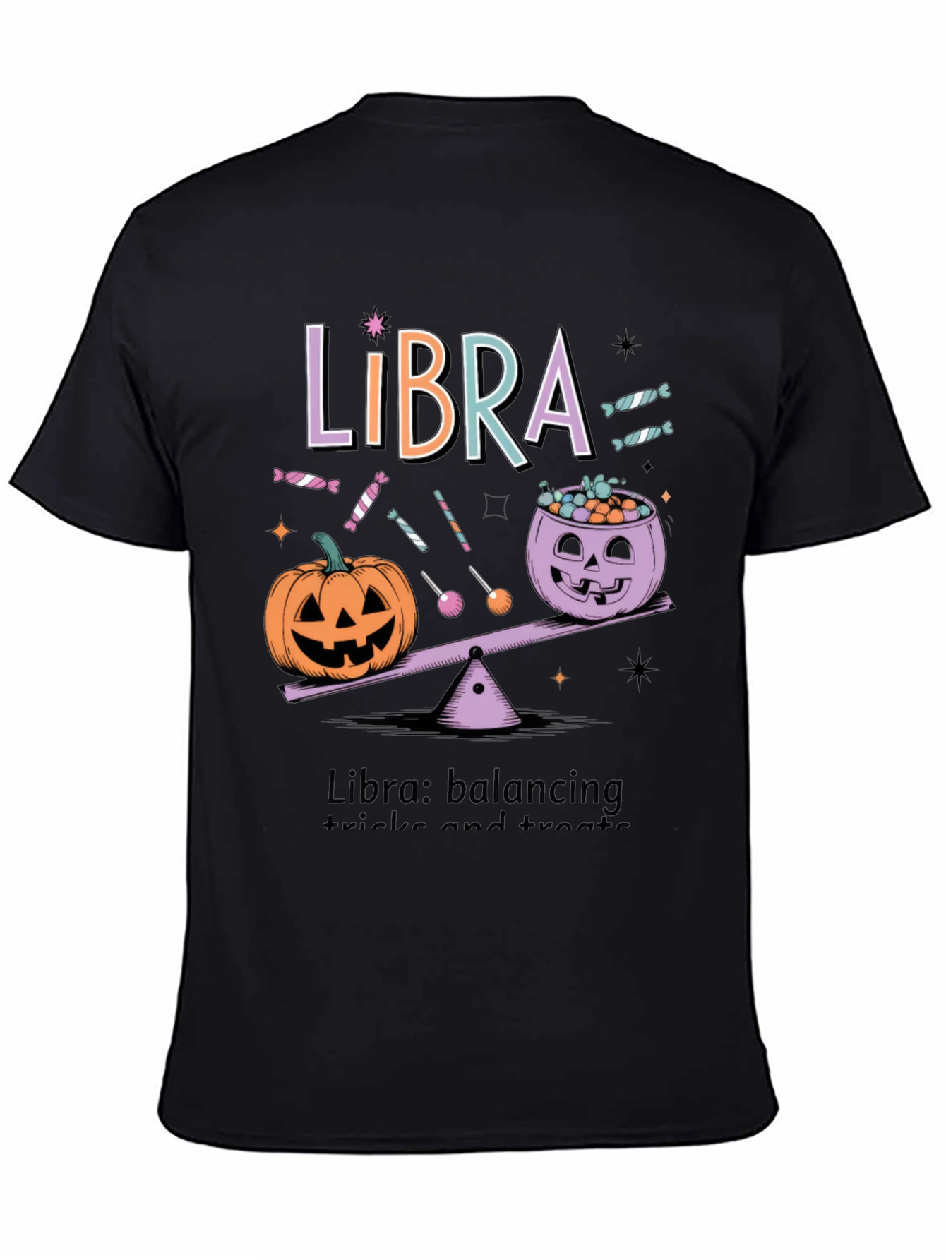 Libra Halloween T-Shirt - Balancing Tricks and Treats Tee