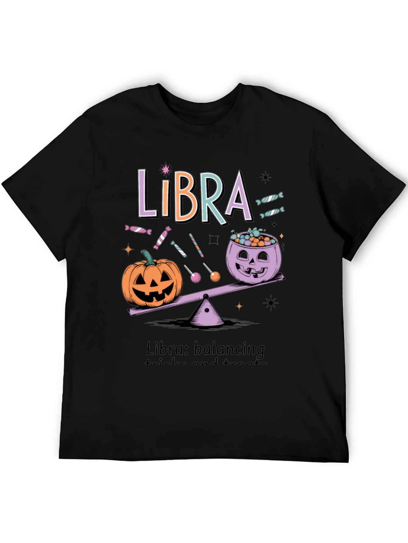 Libra Halloween T-Shirt - Balancing Tricks and Treats Tee