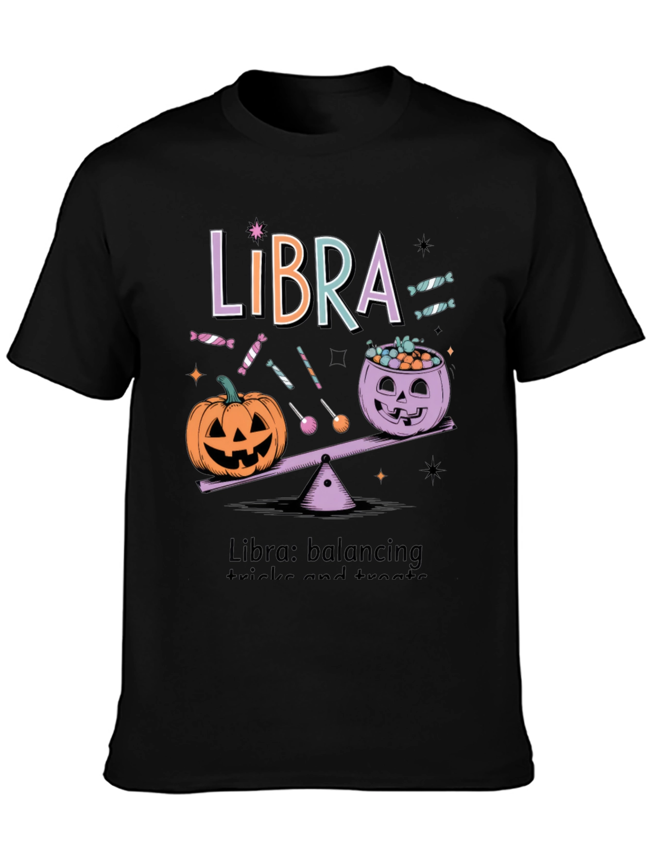 Libra Halloween T-Shirt - Balancing Tricks and Treats Tee