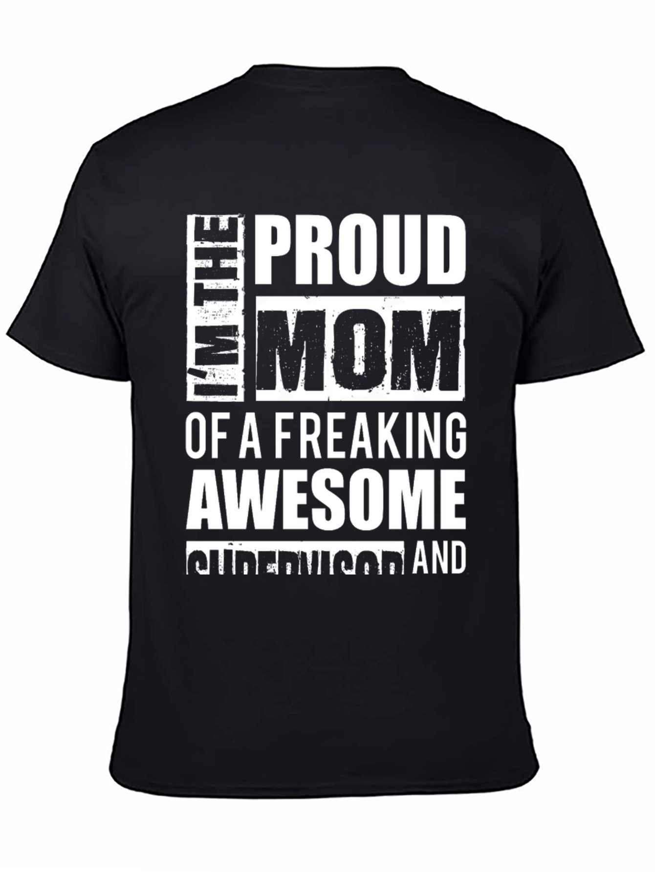 Proud Mom Graphic T-Shirt - Black