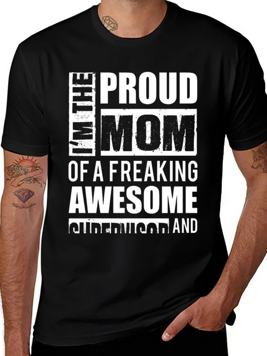 Proud Mom Graphic T-Shirt - Black