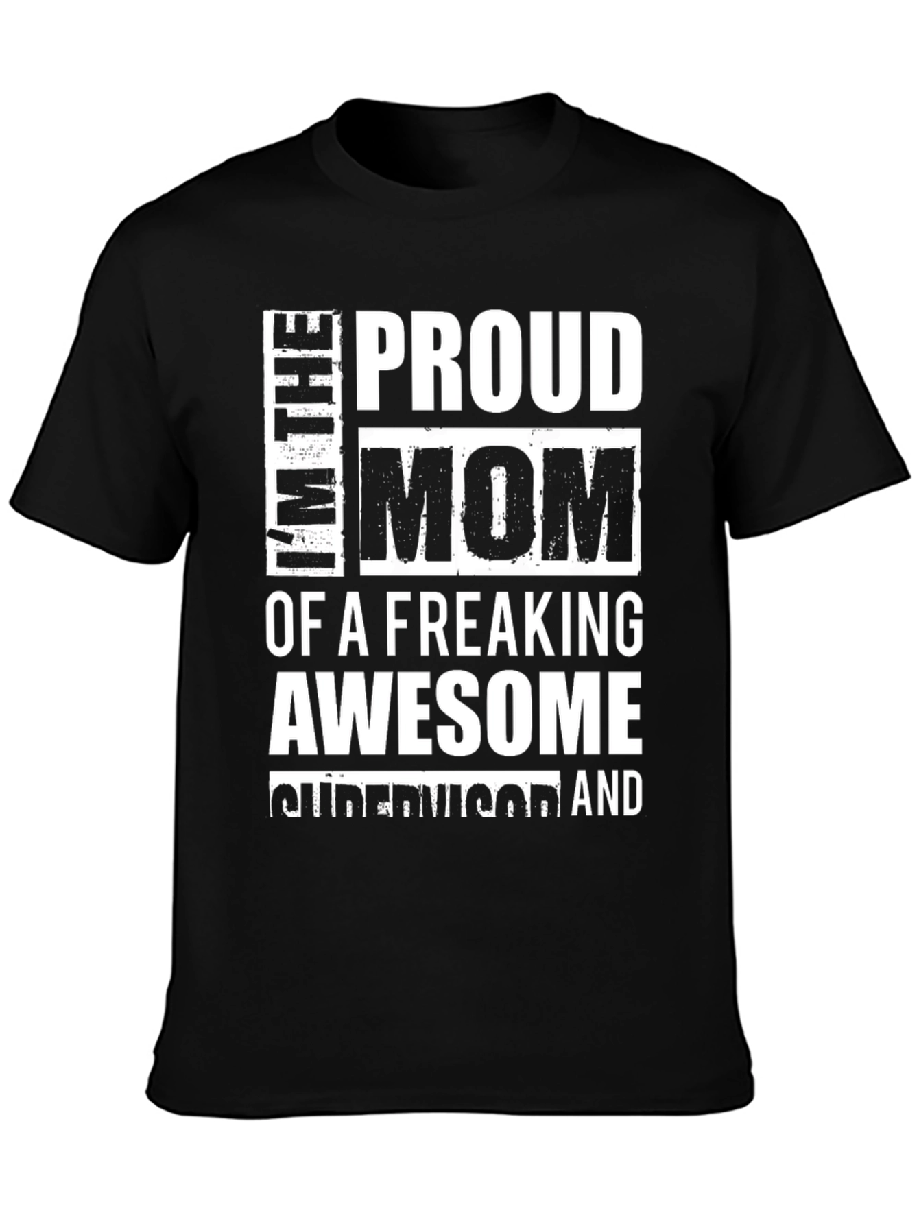 Proud Mom Graphic T-Shirt - Black