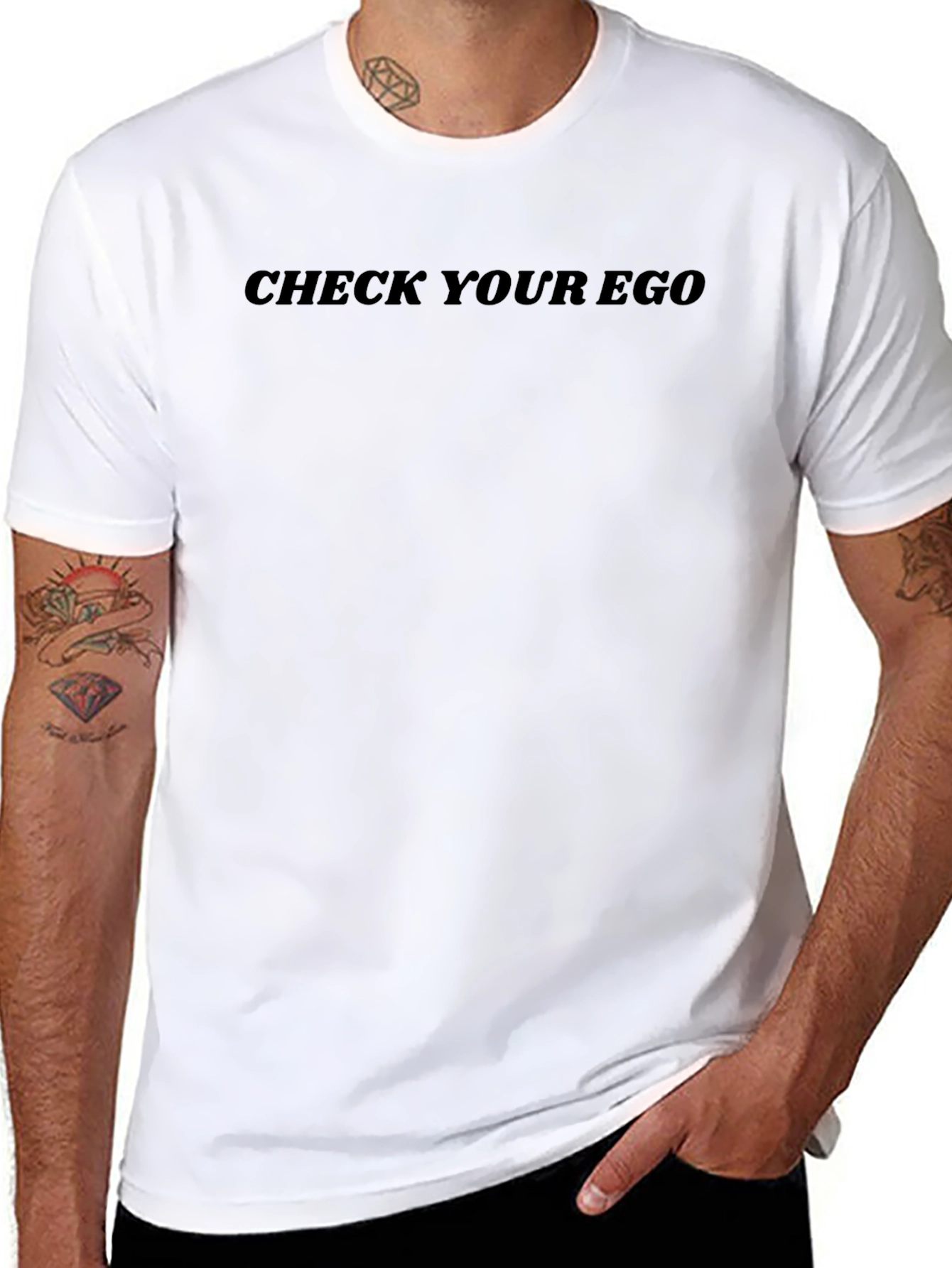 Check Your Ego Graphic Tee - Black T-Shirt