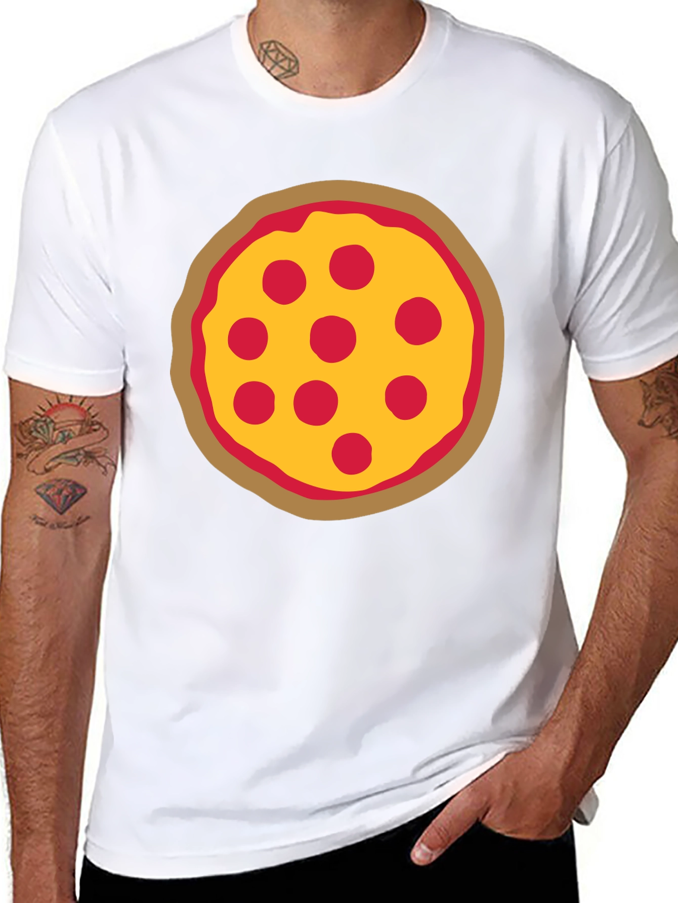 Pizza Graphic Black T-Shirt - Casual Wear