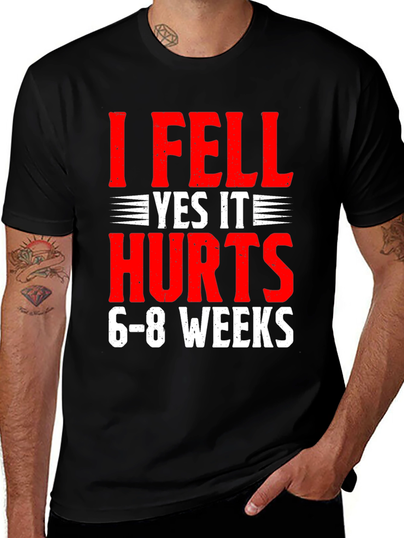 I Fell Yes It Hurts Funny Recovery T-Shirt