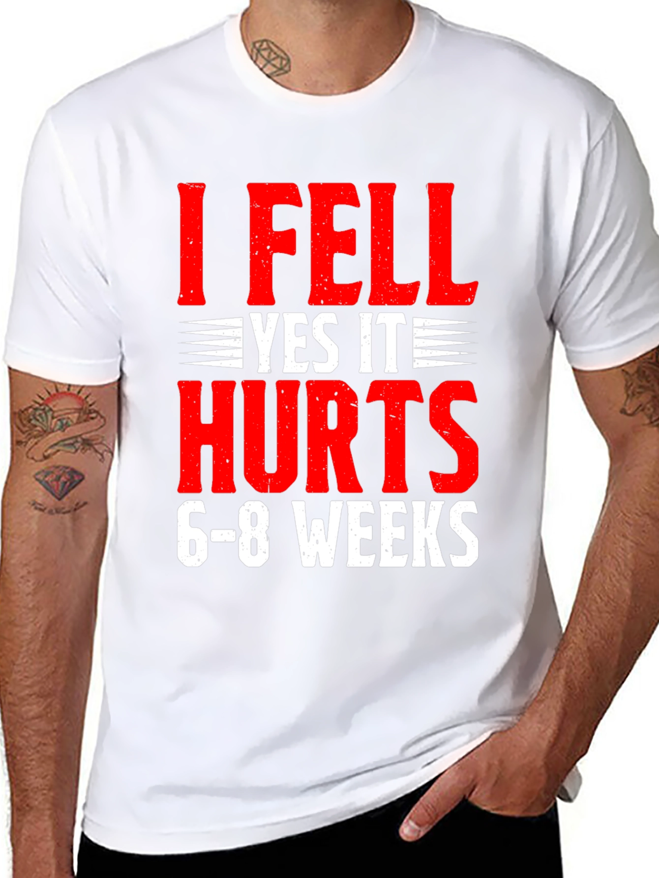 I Fell Yes It Hurts Funny Recovery T-Shirt