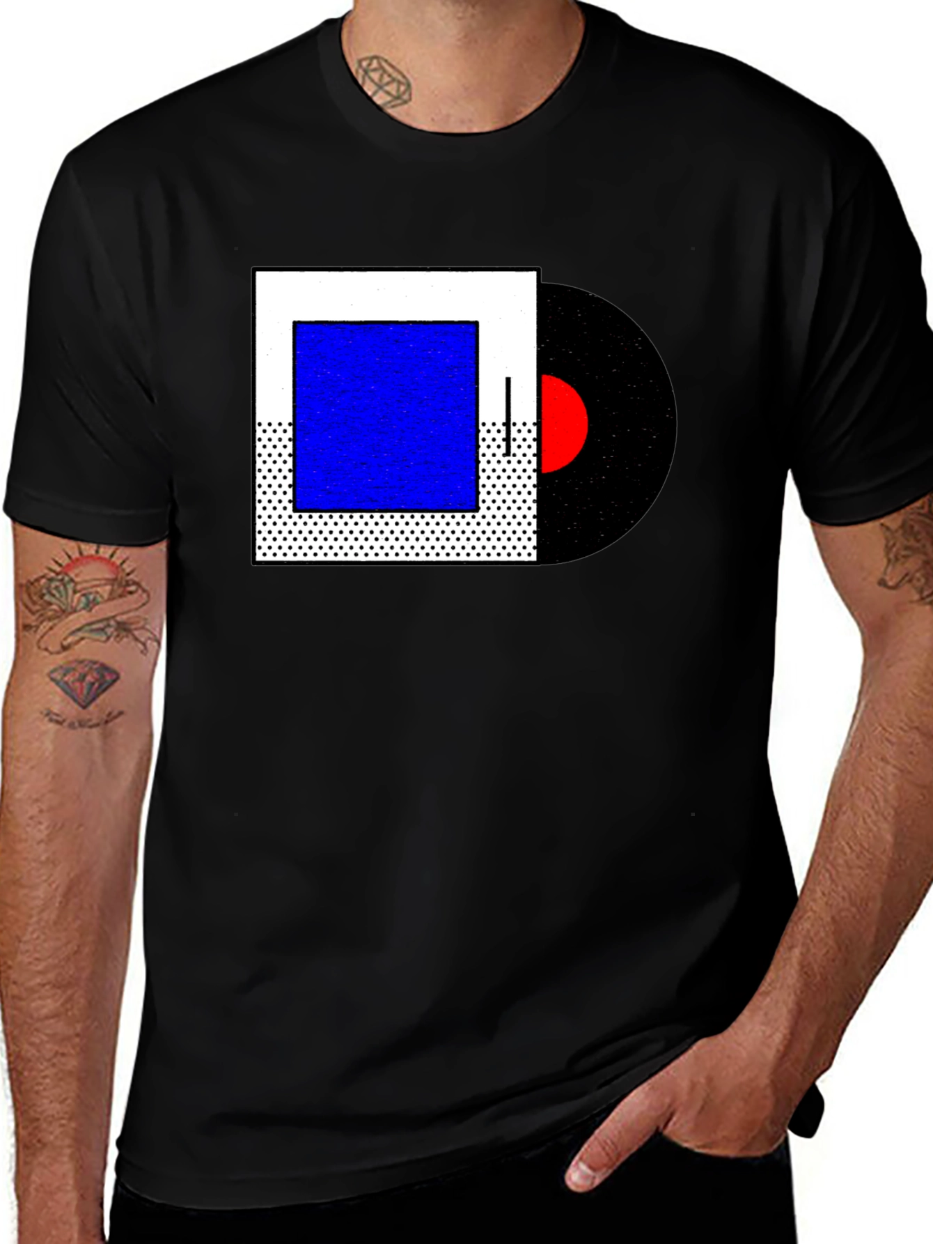 Abstract Geometric Music Record T-Shirt