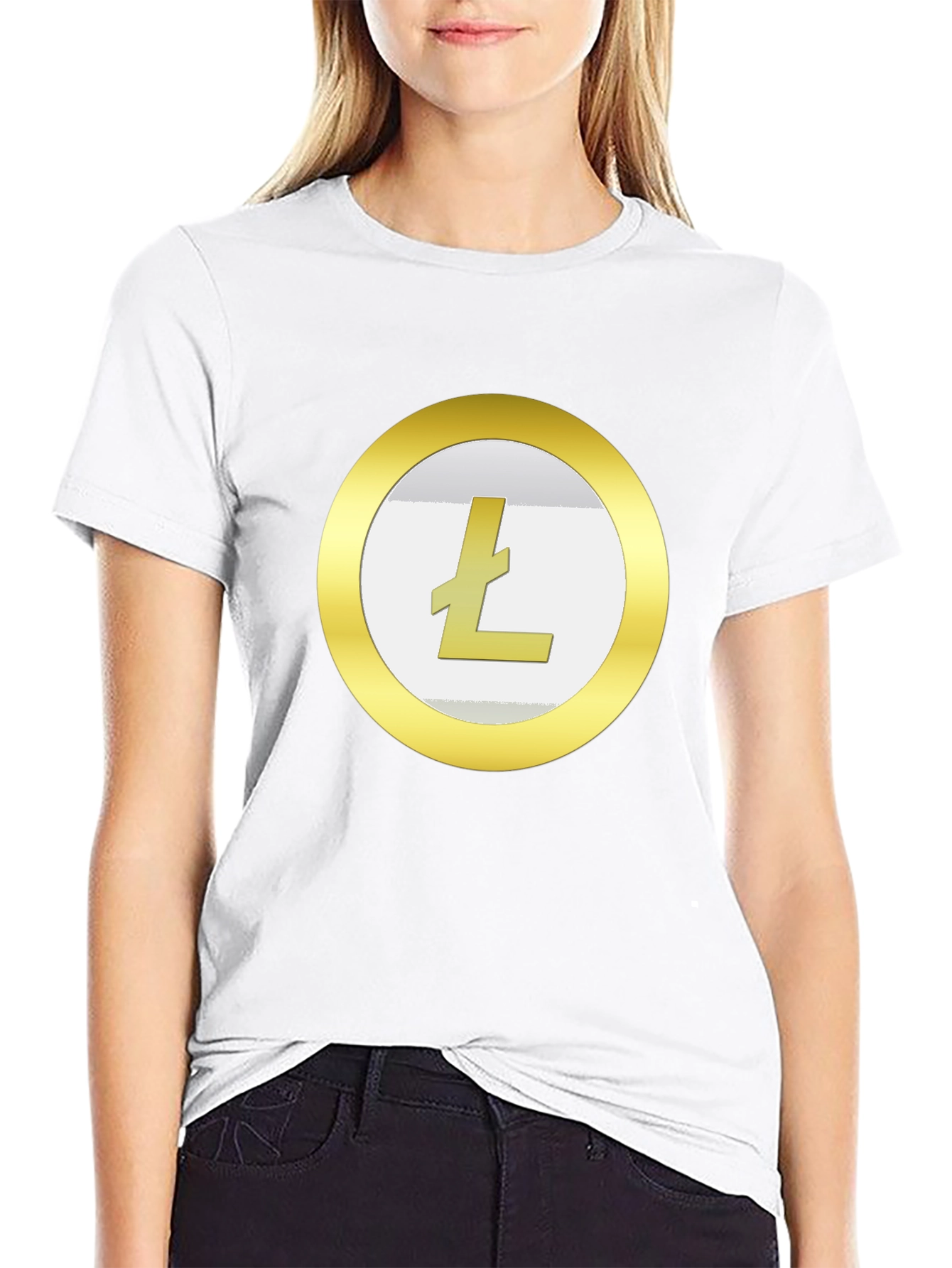 Litecoin Crypto T-Shirt - Gold Coin Design