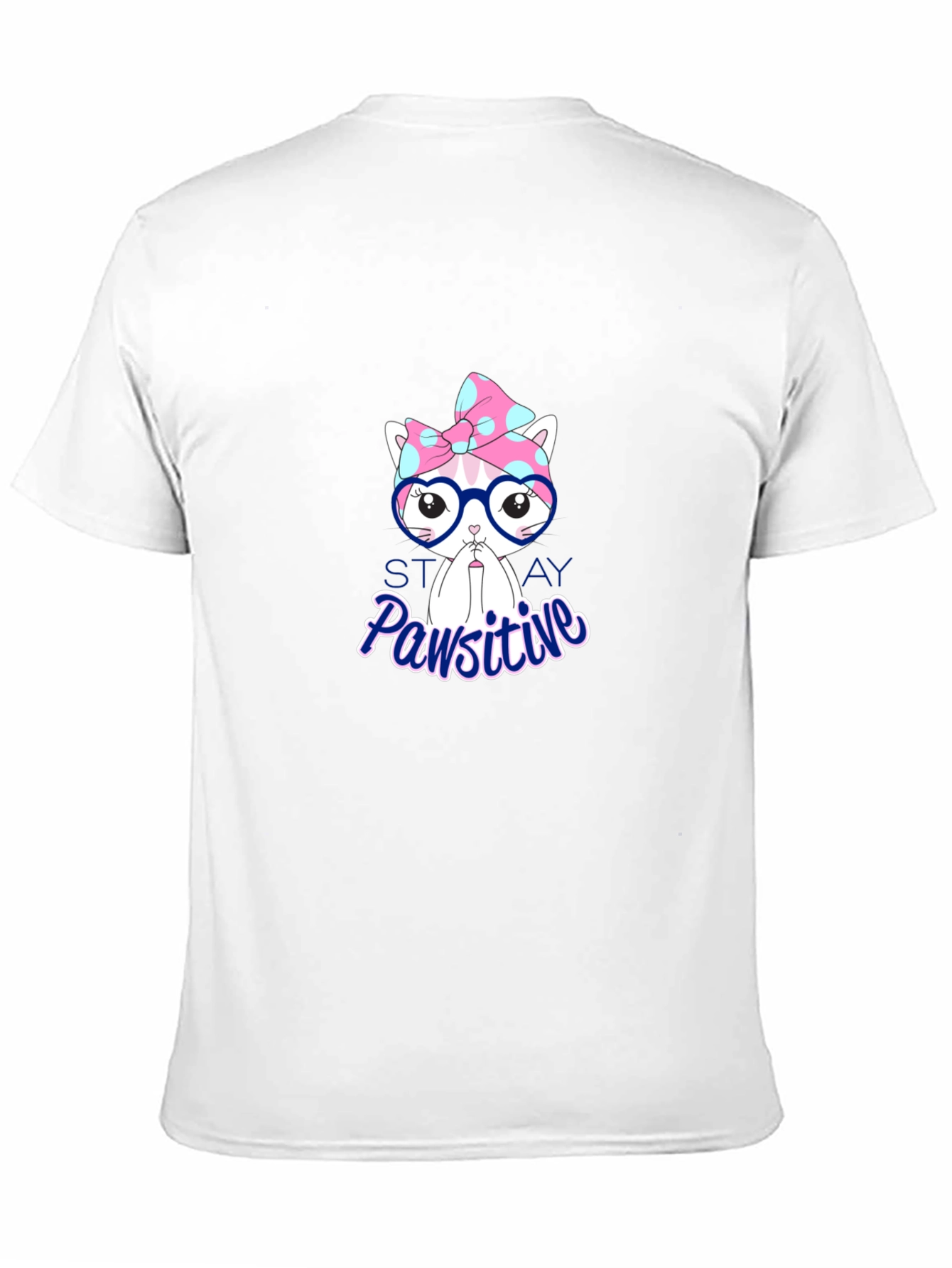 Stay Pawsitive T-Shirt - Cute Cat Design