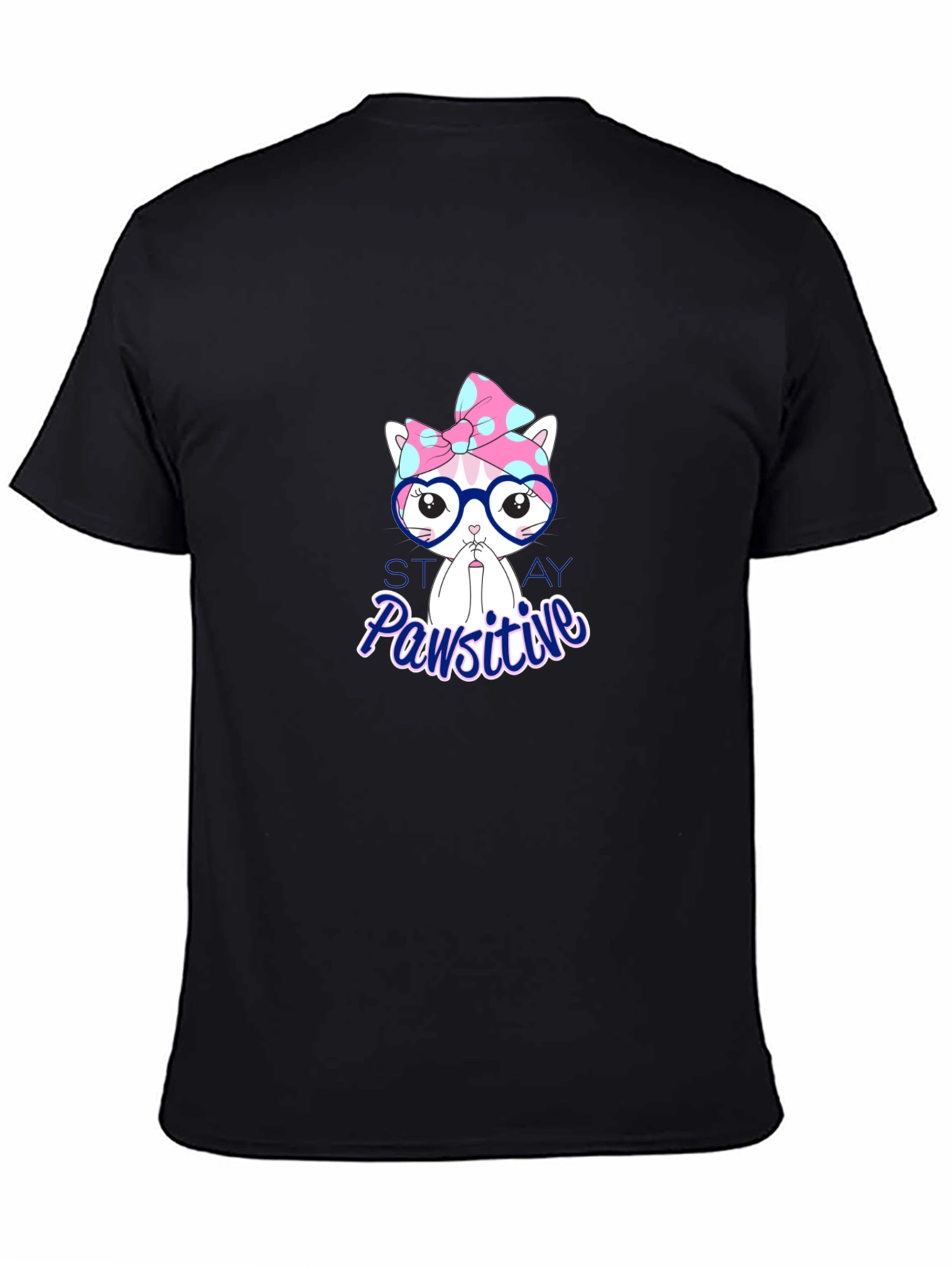Stay Pawsitive T-Shirt - Cute Cat Design