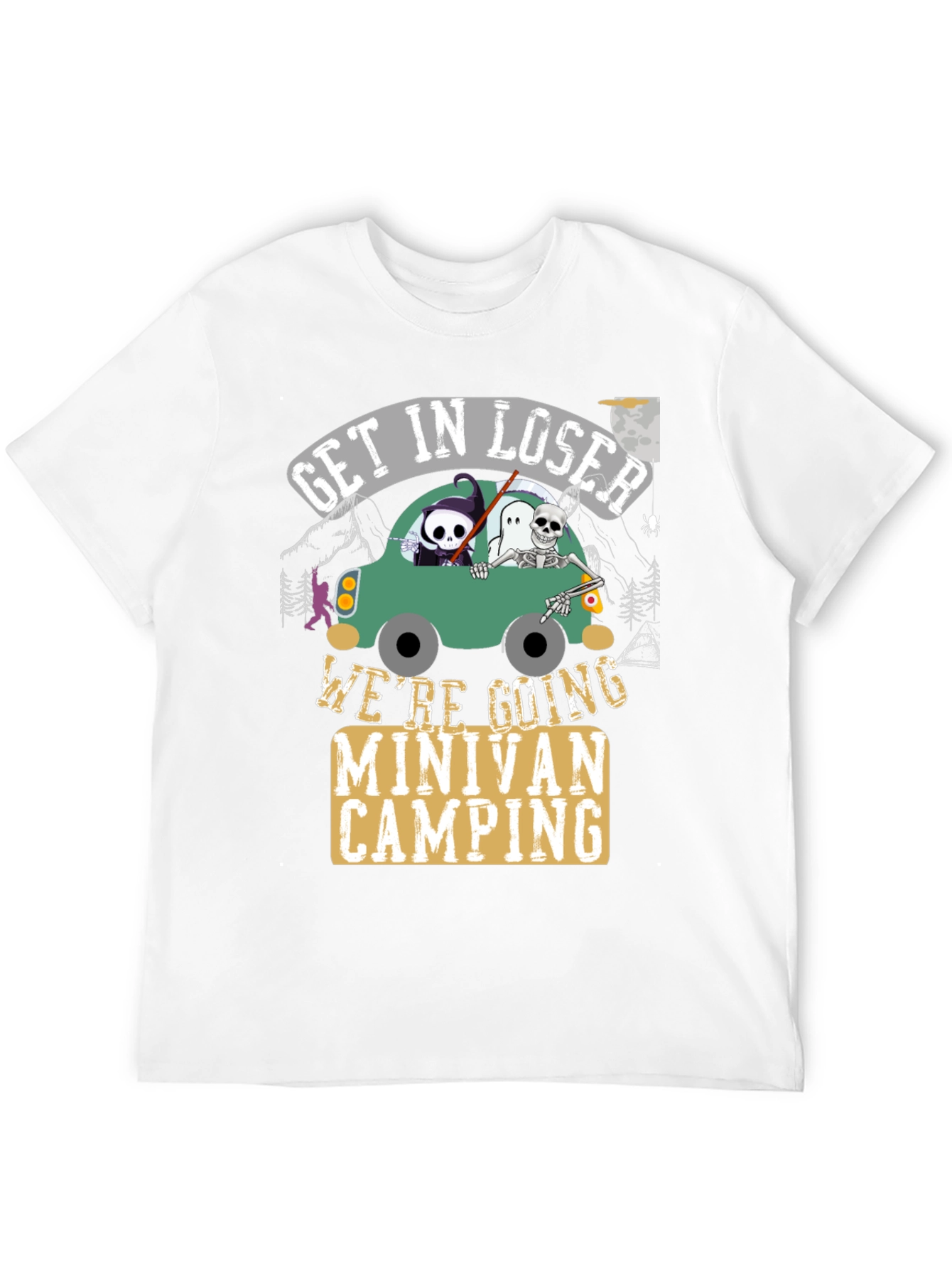 Get In Loser Minivan Camping Graphic Tee