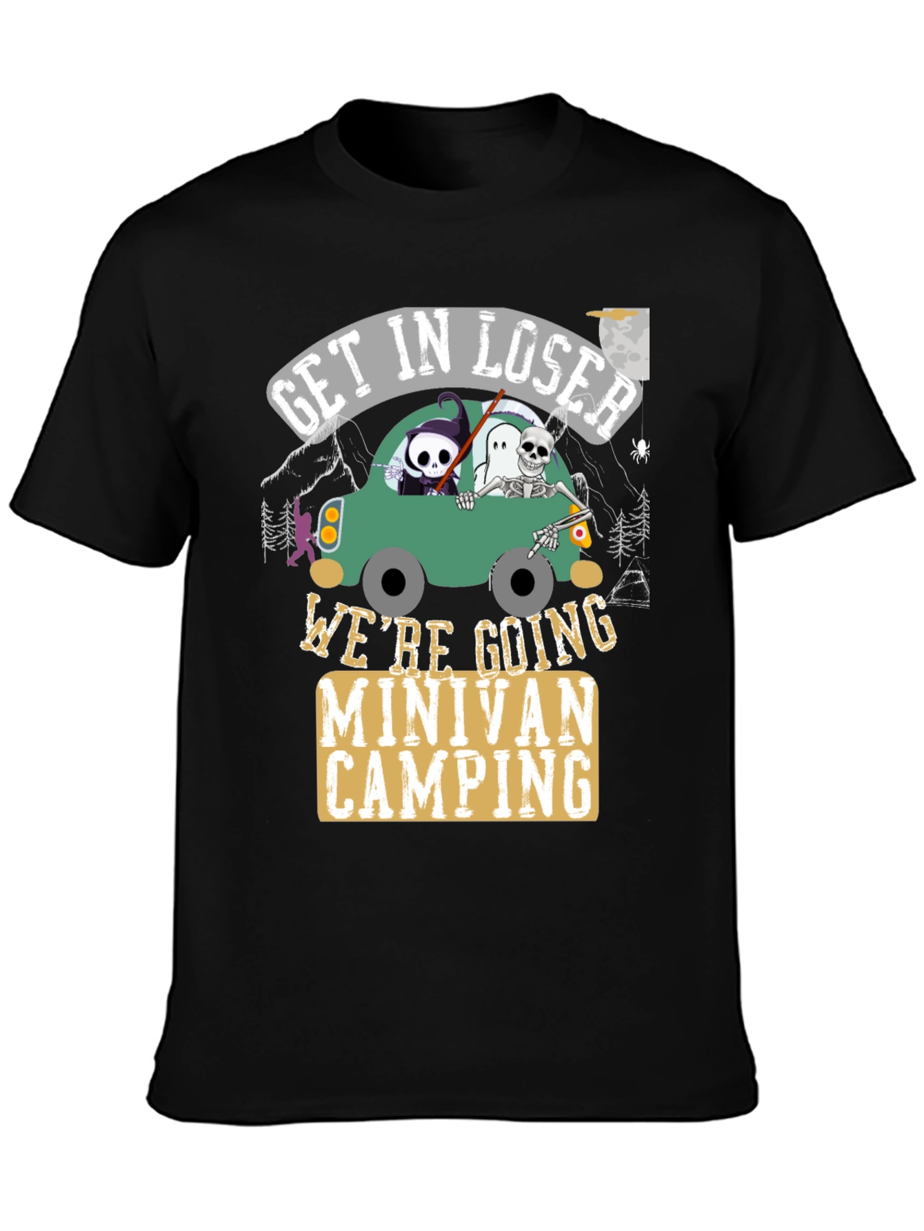Get In Loser Minivan Camping Graphic Tee