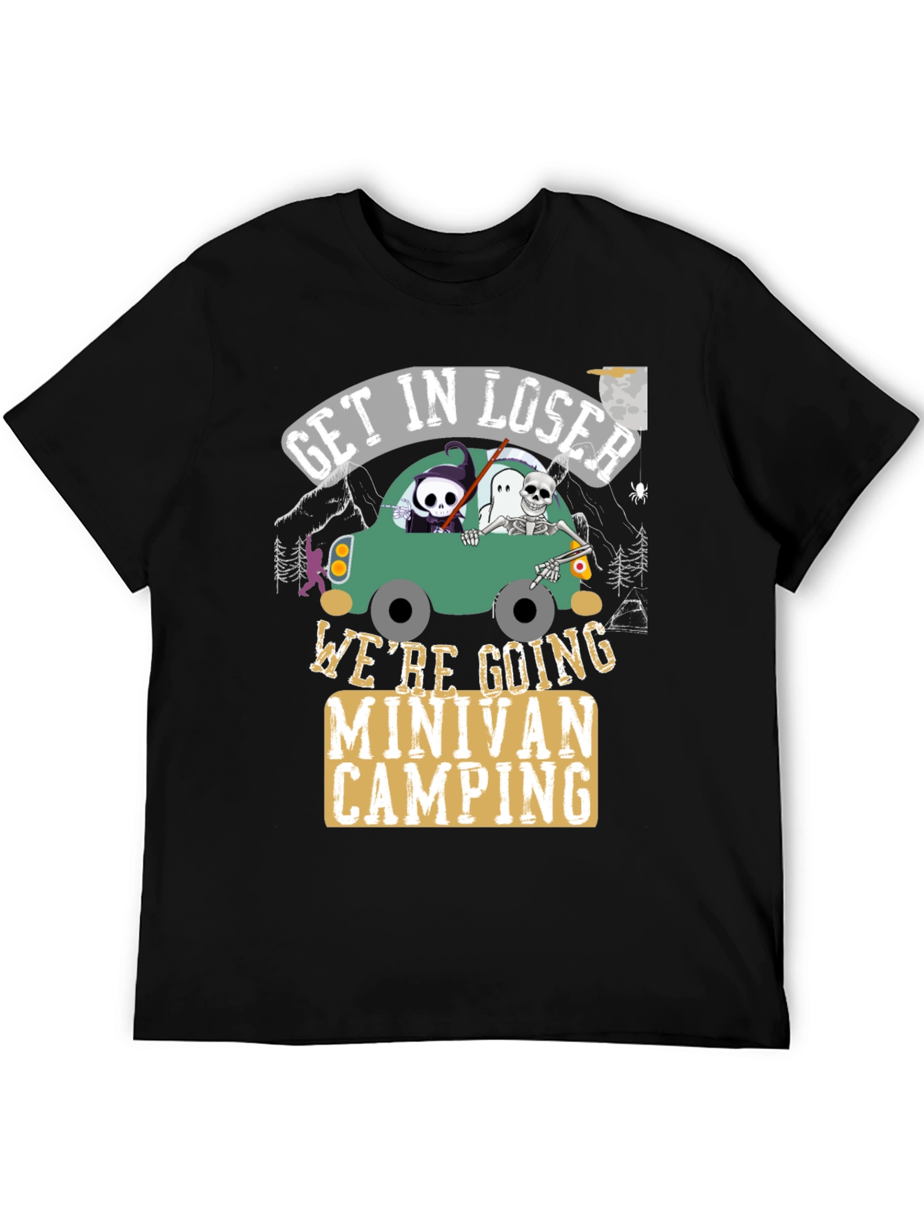 Get In Loser Minivan Camping Graphic Tee