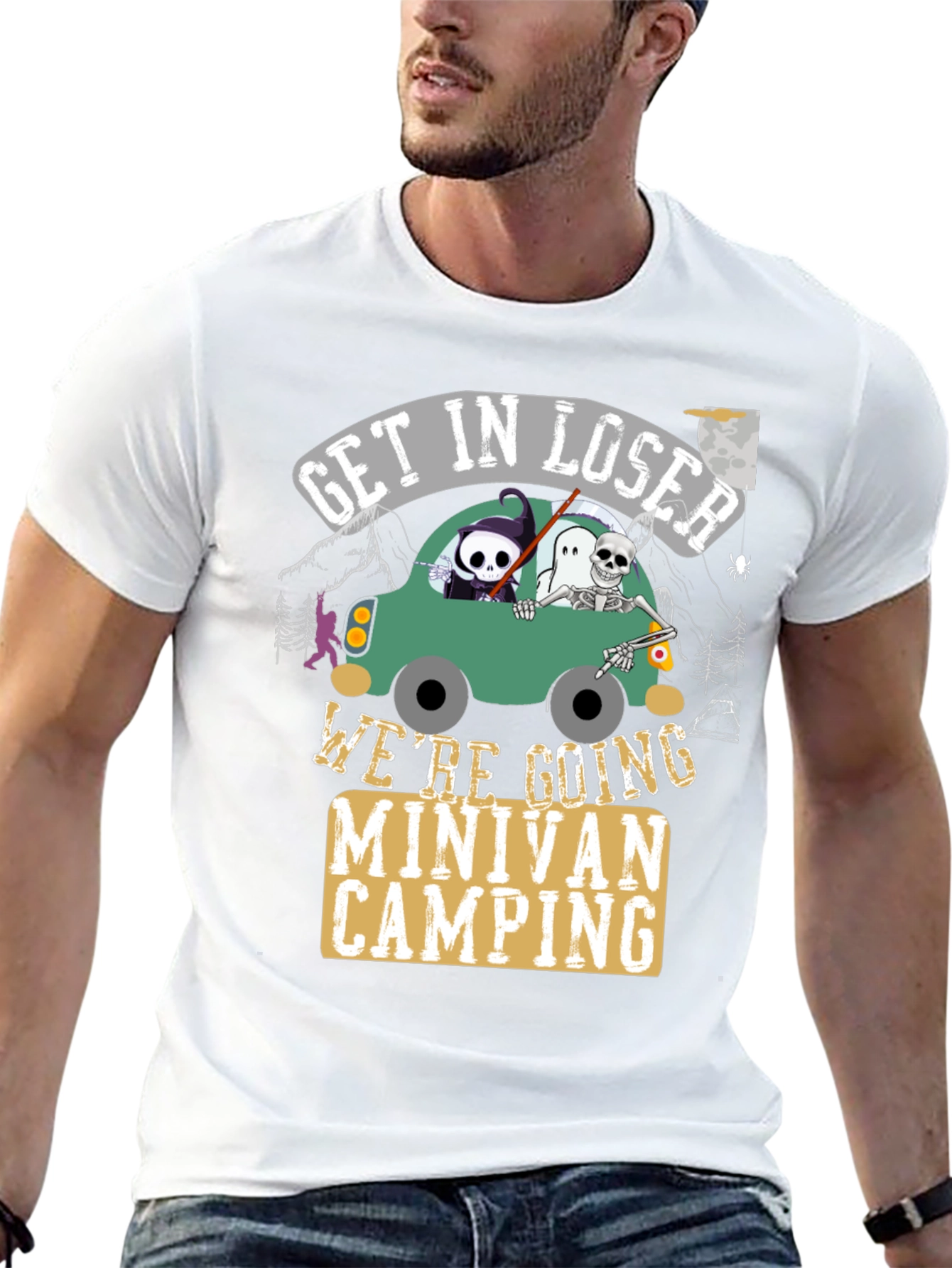 Get In Loser Minivan Camping Graphic Tee