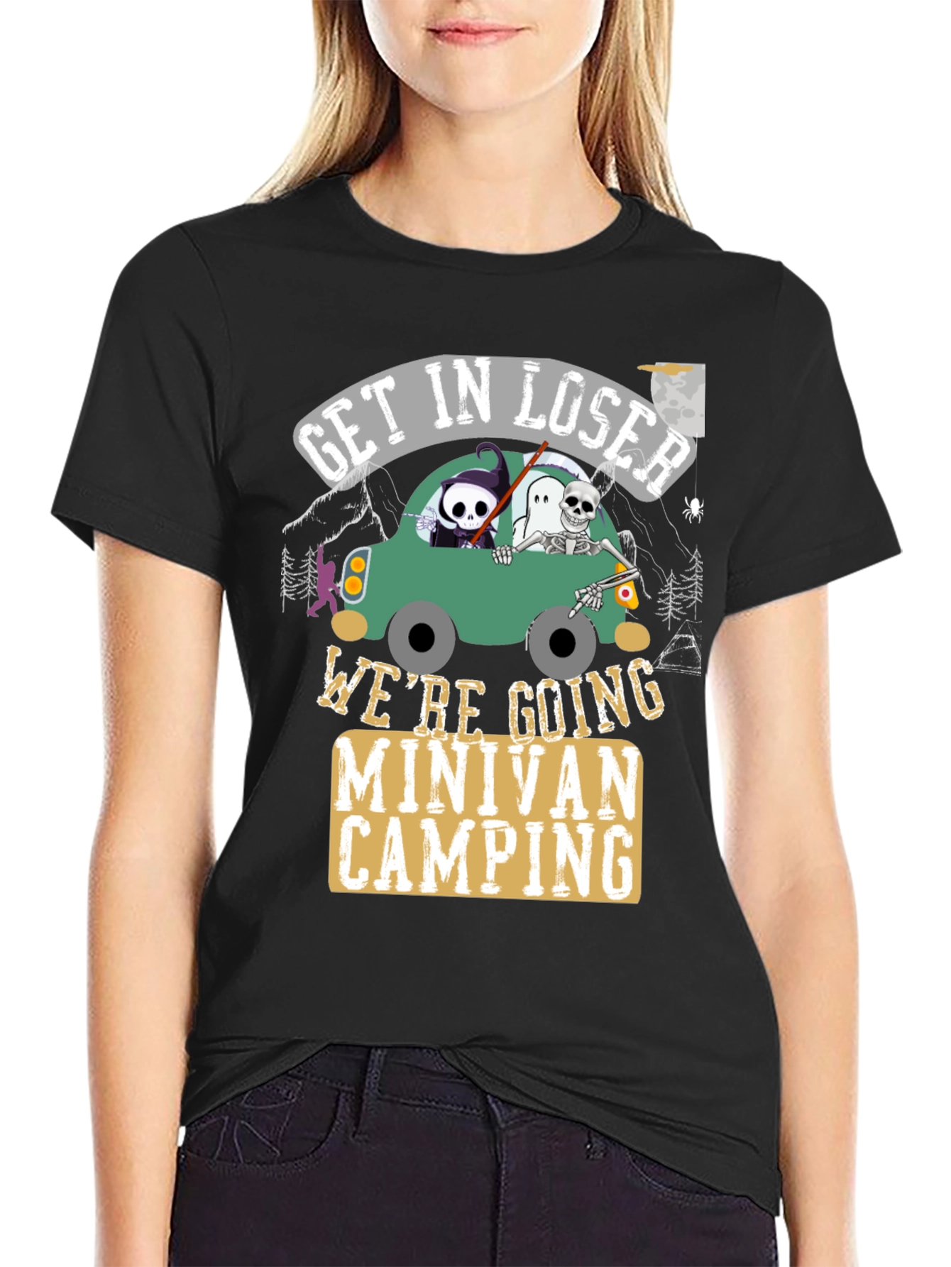 Get In Loser Minivan Camping Graphic Tee