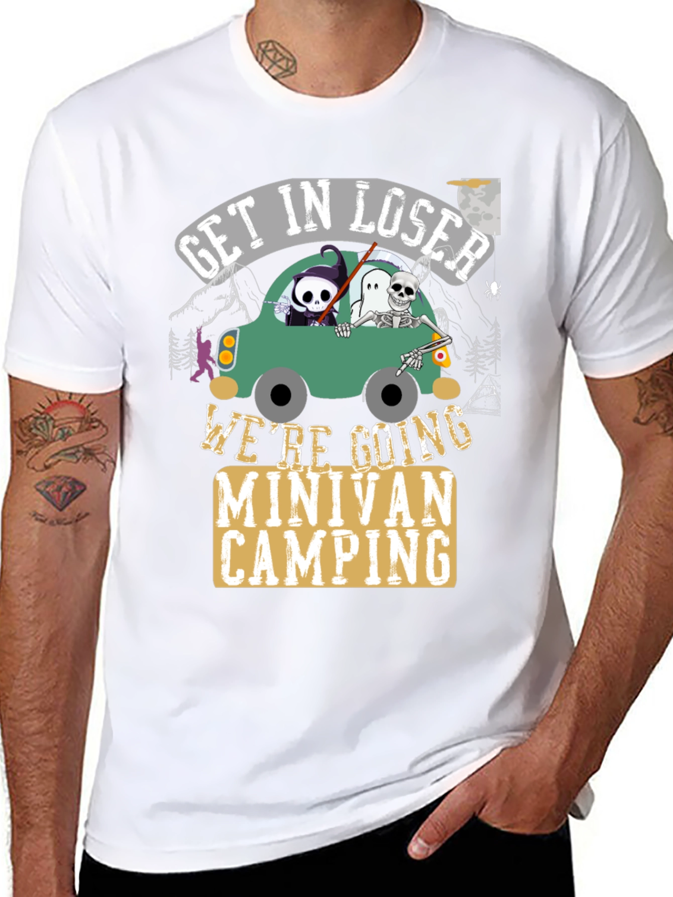 Get In Loser Minivan Camping Graphic Tee