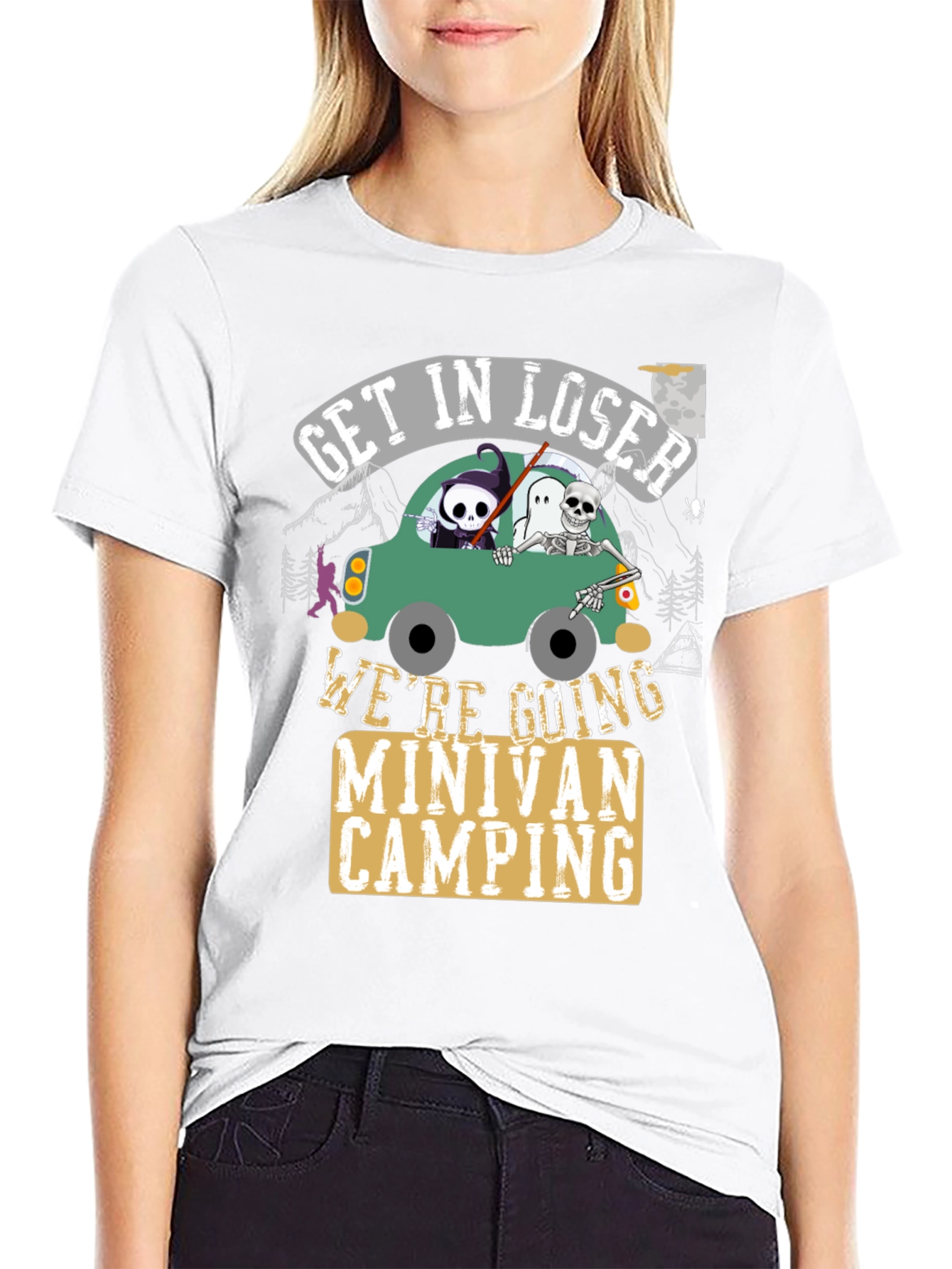 Get In Loser Minivan Camping Graphic Tee