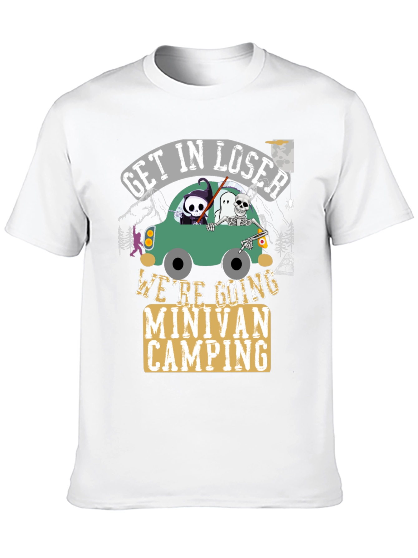 Get In Loser Minivan Camping Graphic Tee