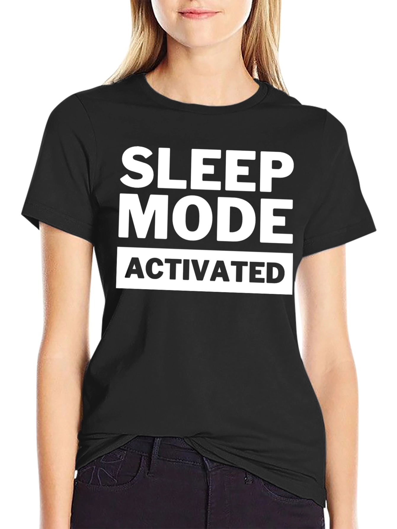 Sleep Mode Activated Black Graphic Tee