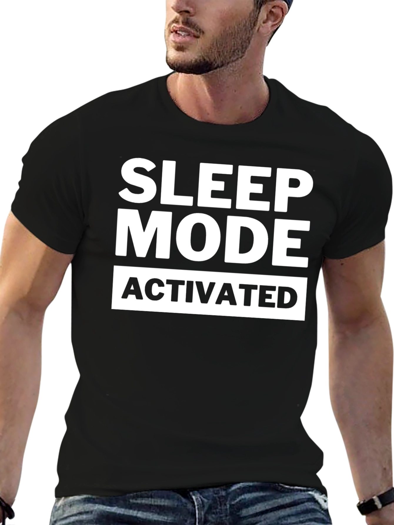 Sleep Mode Activated Black Graphic Tee