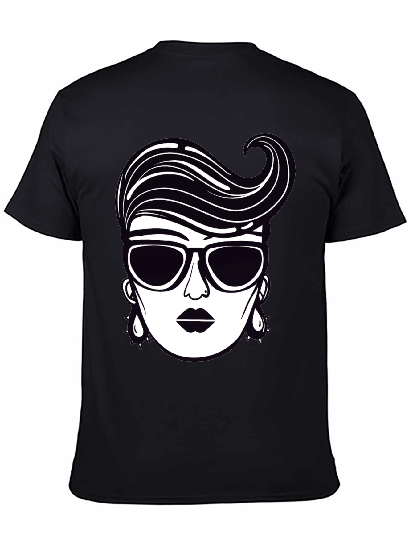 Retro Style Graphic Tee - Chic Woman Design